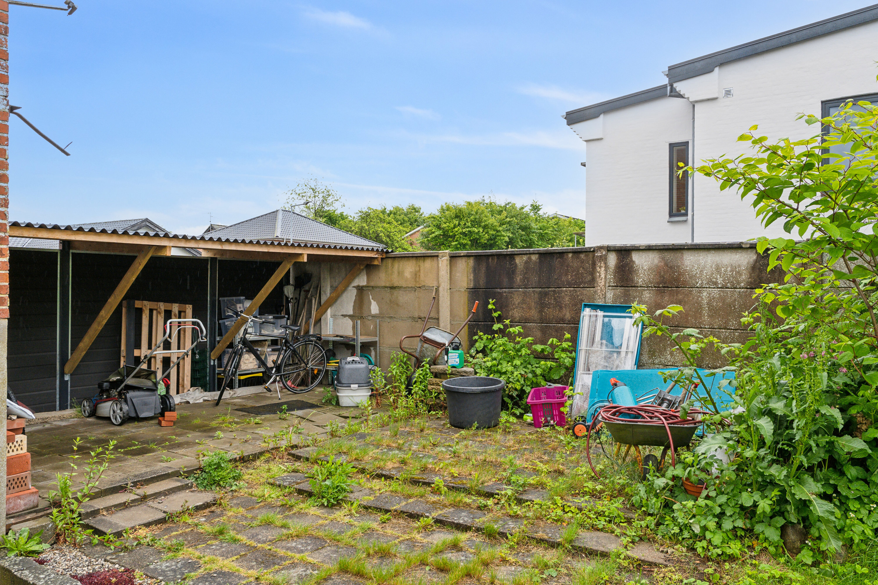 Fremhævet set fra haven billede i fuldskærmstilstand. Billede af Kristiansgade 33, 1., 7430 Ikast