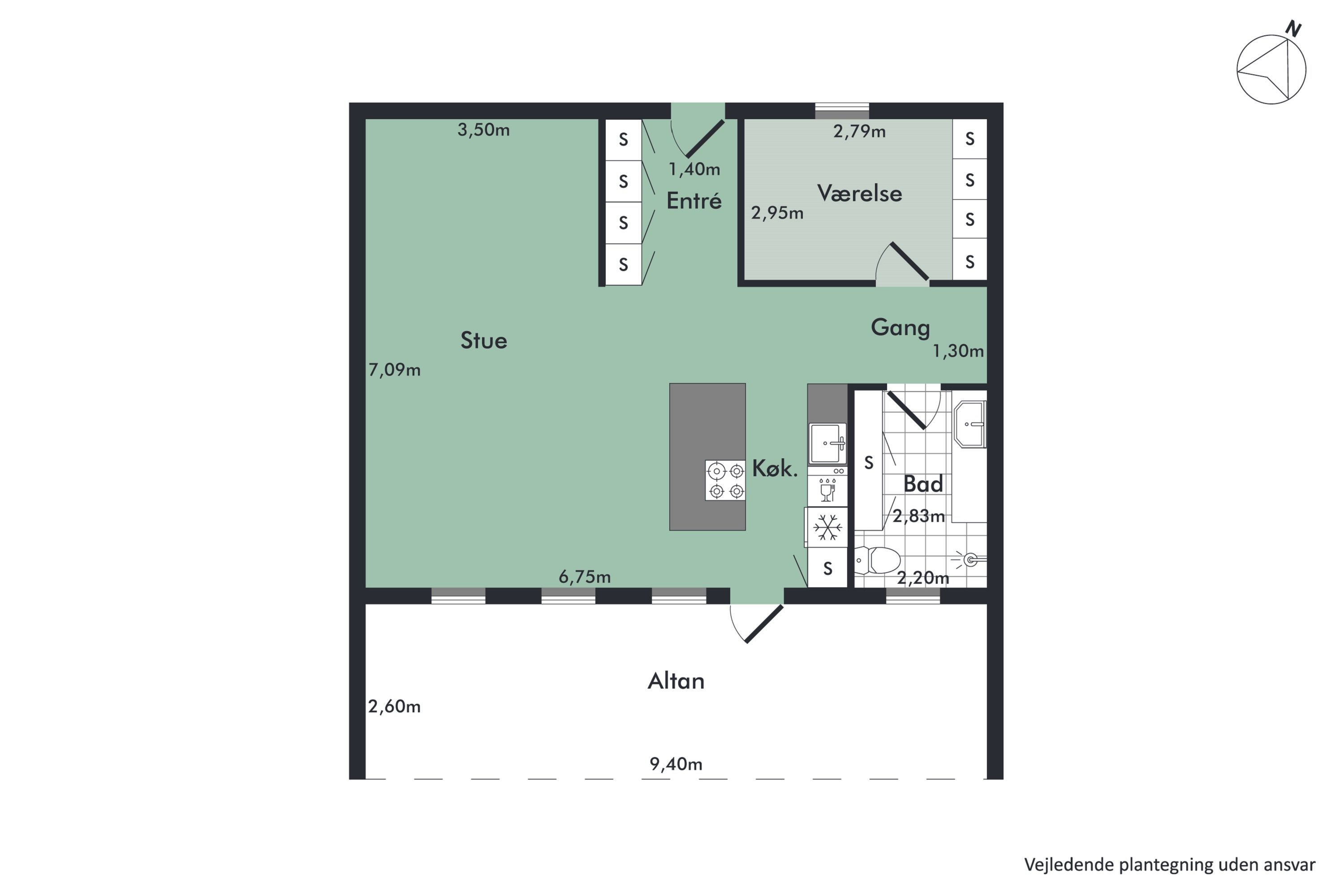 Plantegninger billede af Julius Posselts Vej 1D, 5. 2., 9400 Nørresundby