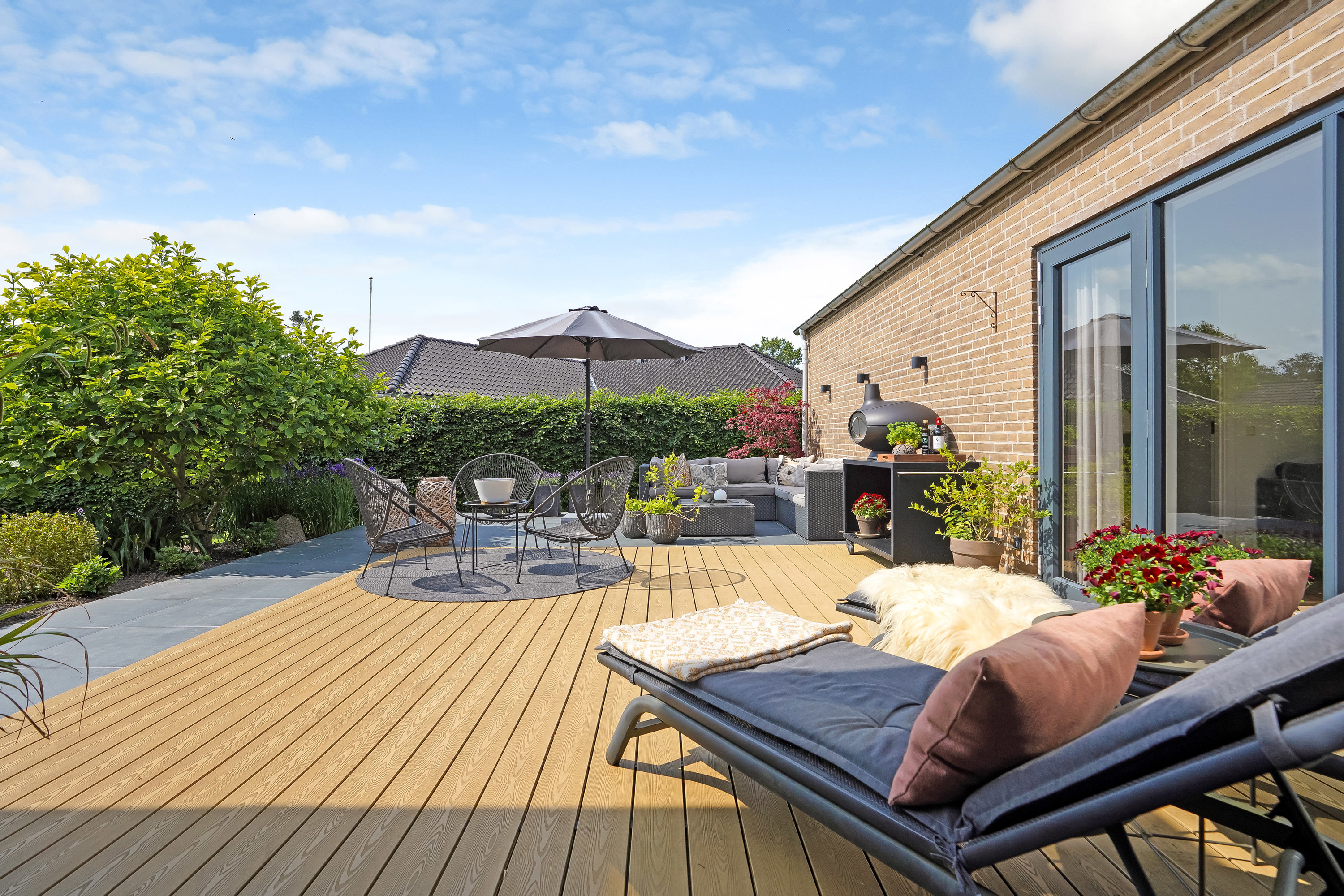 Fremhævet terrasse billede i fuldskærmstilstand. Billede af Skovbrynet 19, 5620 Glamsbjerg