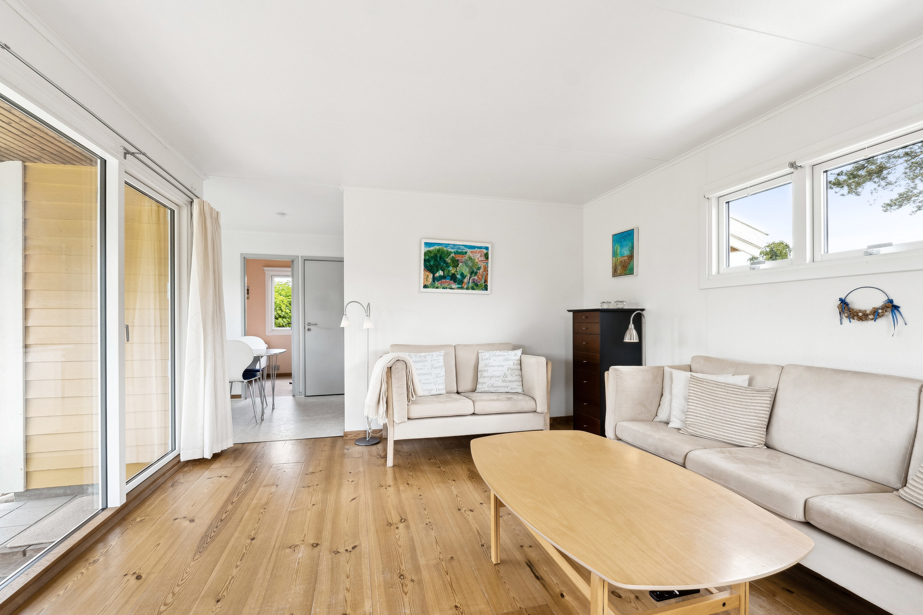 Fremhævet stue billede i fuldskærmstilstand. Billede af Strandparken 7, Bøsserup, 4500 Nykøbing Sj