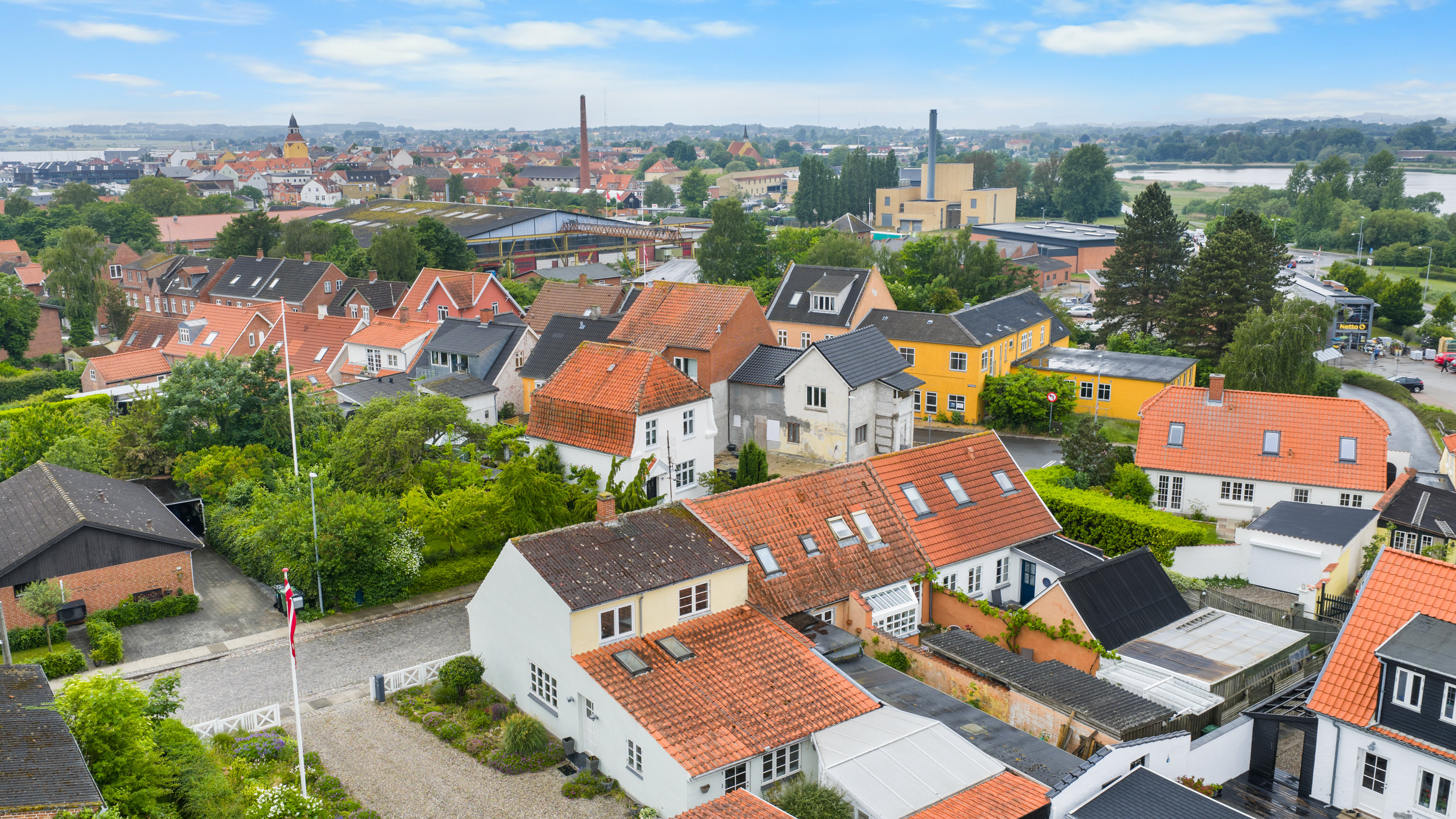 Fremhævet luftfoto billede i fuldskærmstilstand. Billede af Øster Møllevej 24, 5600 Faaborg