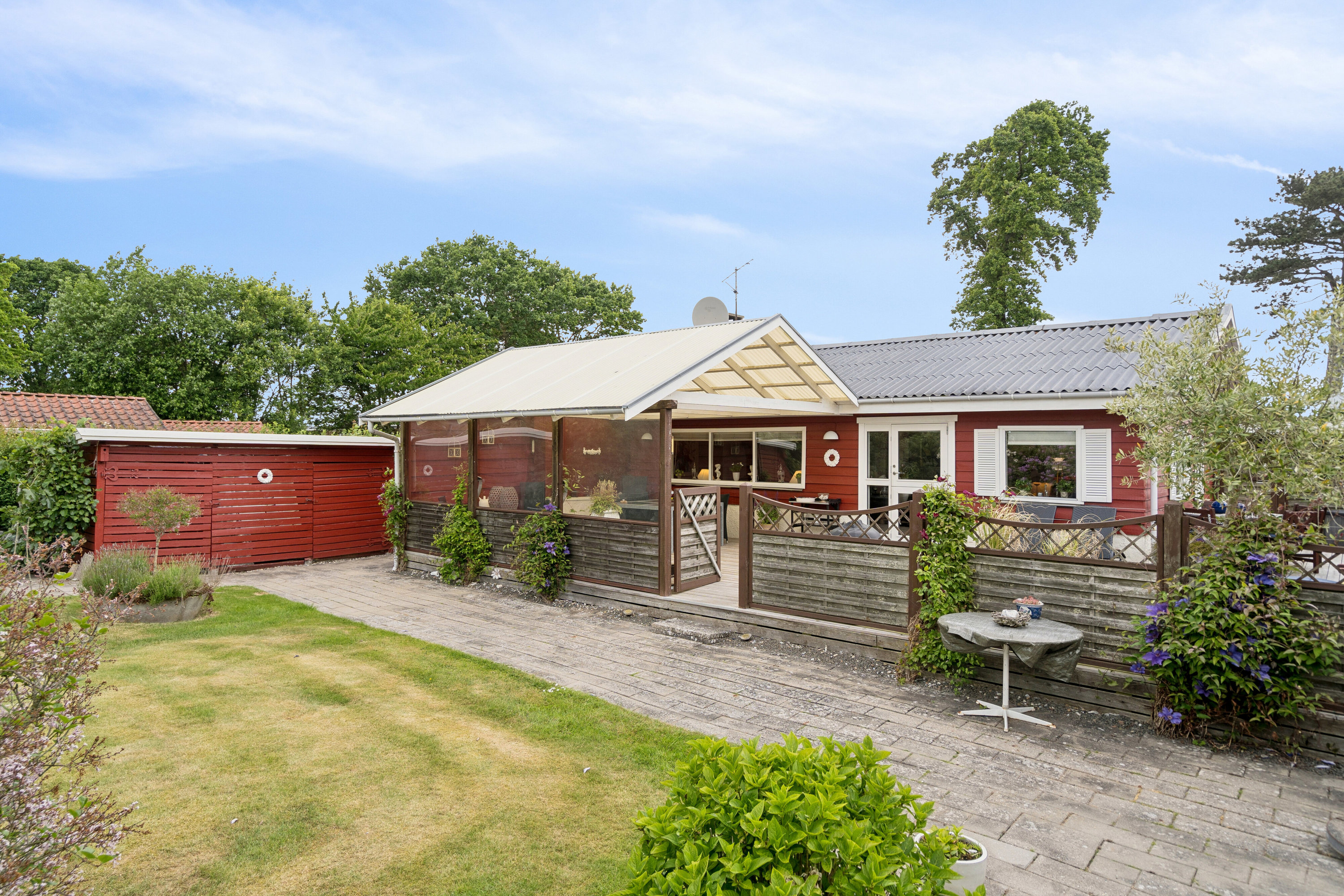 Fremhævet set fra haven billede i fuldskærmstilstand. Billede af Rørmosevej 7, Østerballe, 5450 Otterup