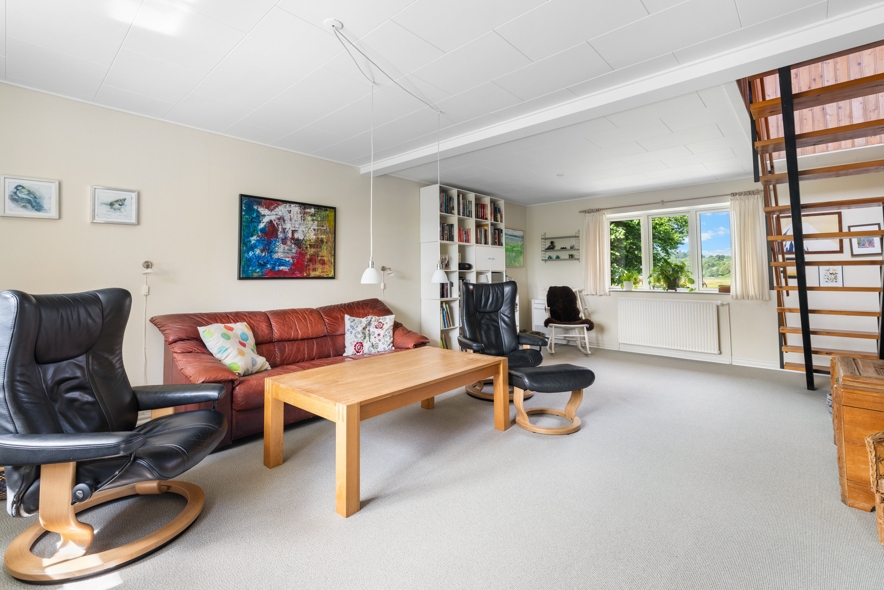 Fremhævet stue billede i fuldskærmstilstand. Billede af Svanningevej 35, 5600 Faaborg