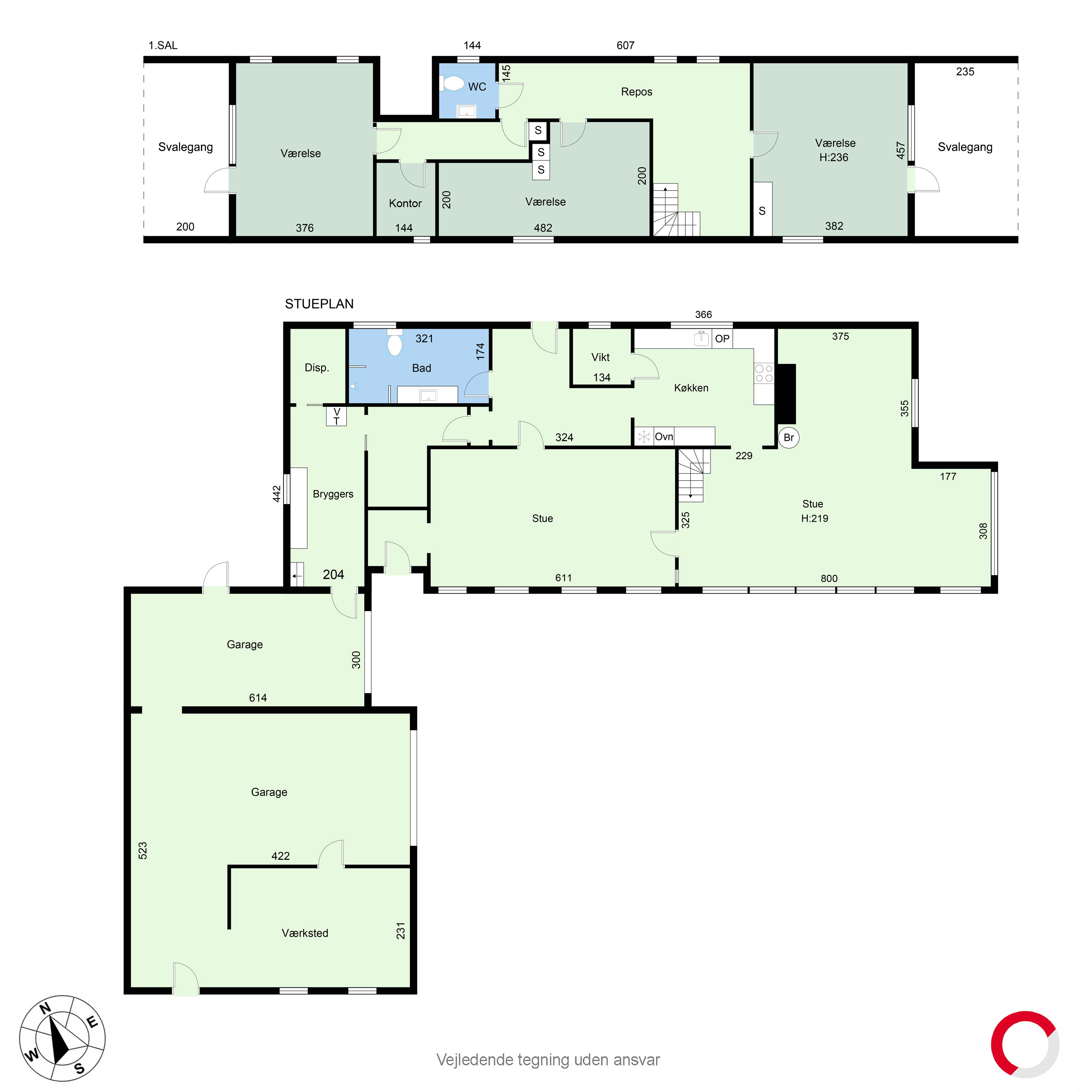 Plantegninger billede af Stillingvej 218, Borum, 8471 Sabro