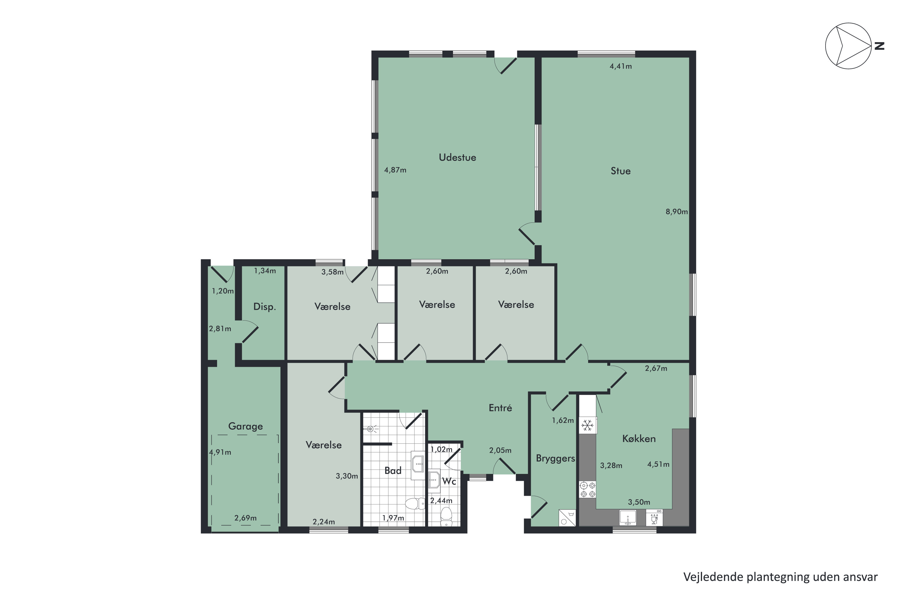 Plantegninger billede af Kærvej 25, Sønder Onsild Stationsby, 9500 Hobro