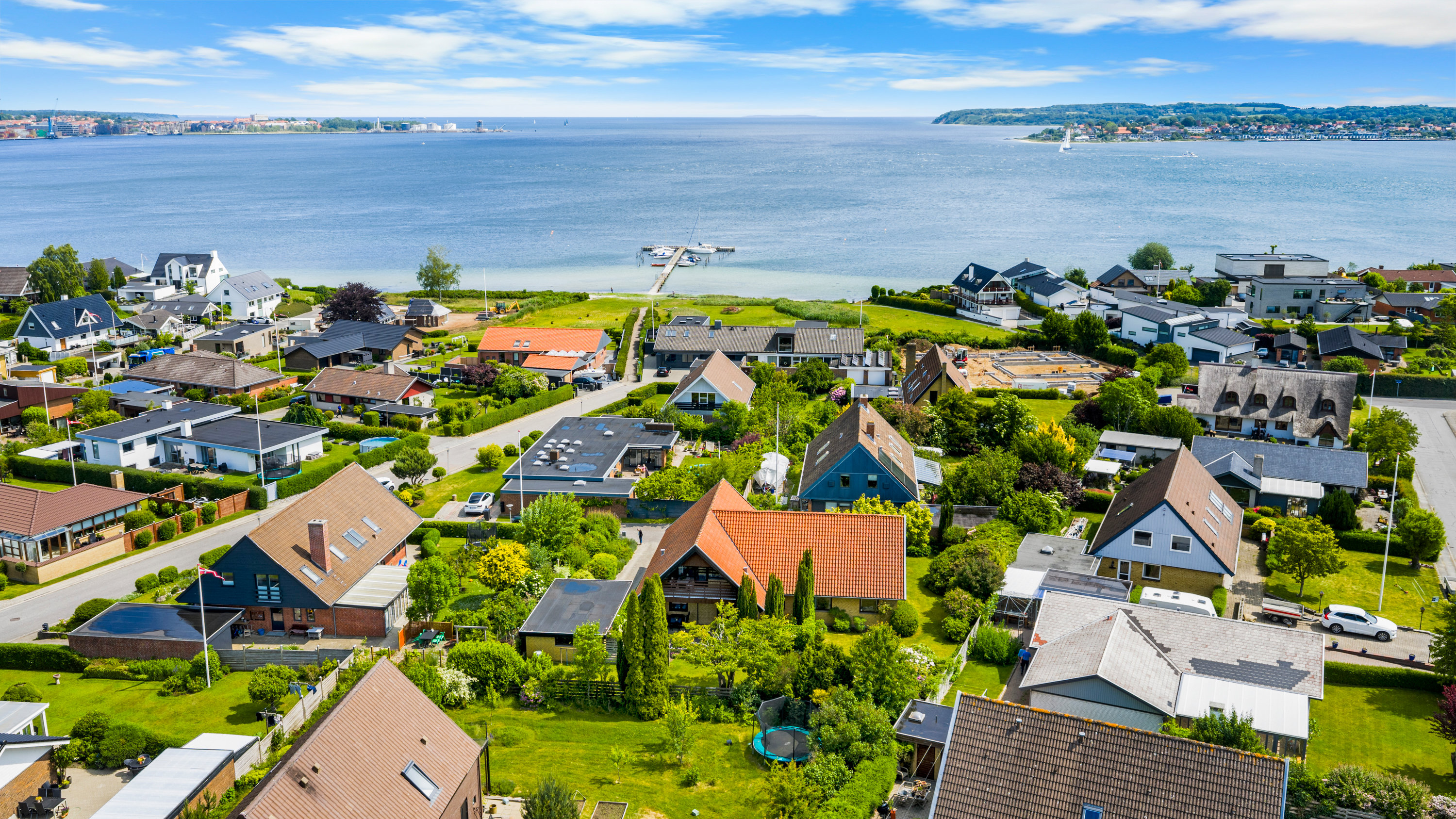 Fremhævet luftfoto billede i fuldskærmstilstand. Billede af Strandagervænget 12, Erritsø, 7000 Fredericia
