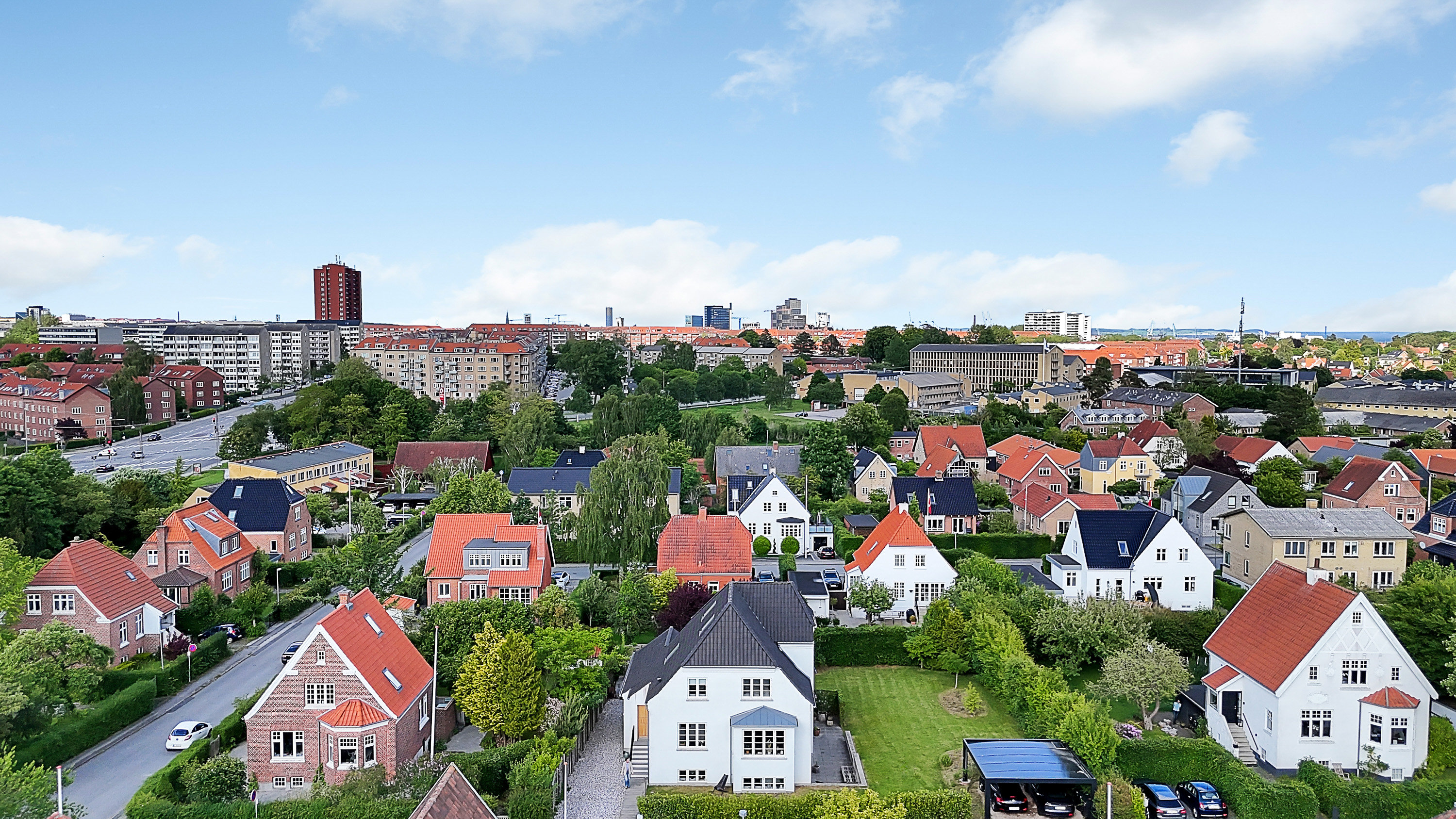 Fremhævet luftfoto billede i fuldskærmstilstand. Billede af Skjoldsgade 5, 8260 Viby J