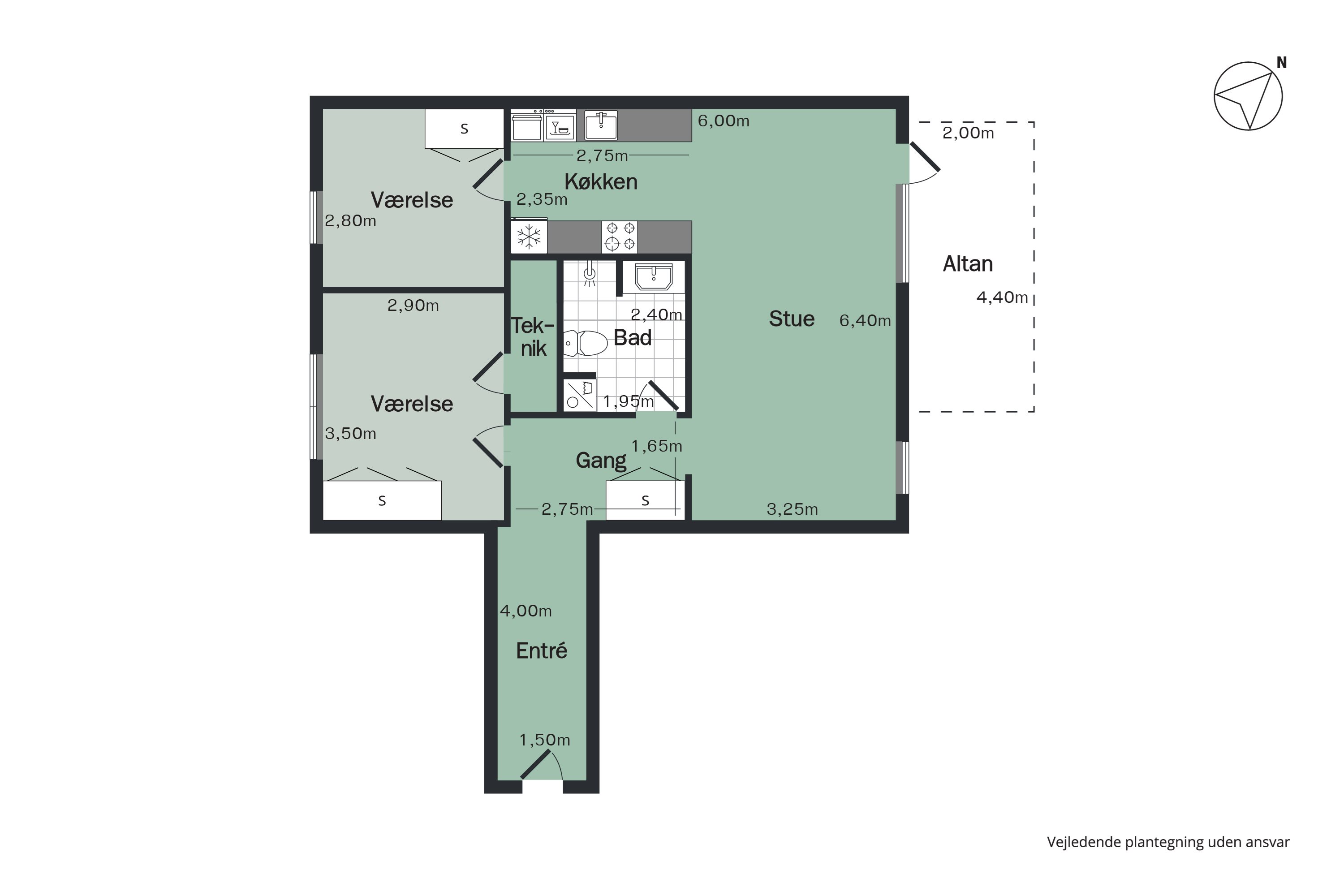 Plantegninger billede af Stjernepladsen 16, 4. tv., 9000 Aalborg