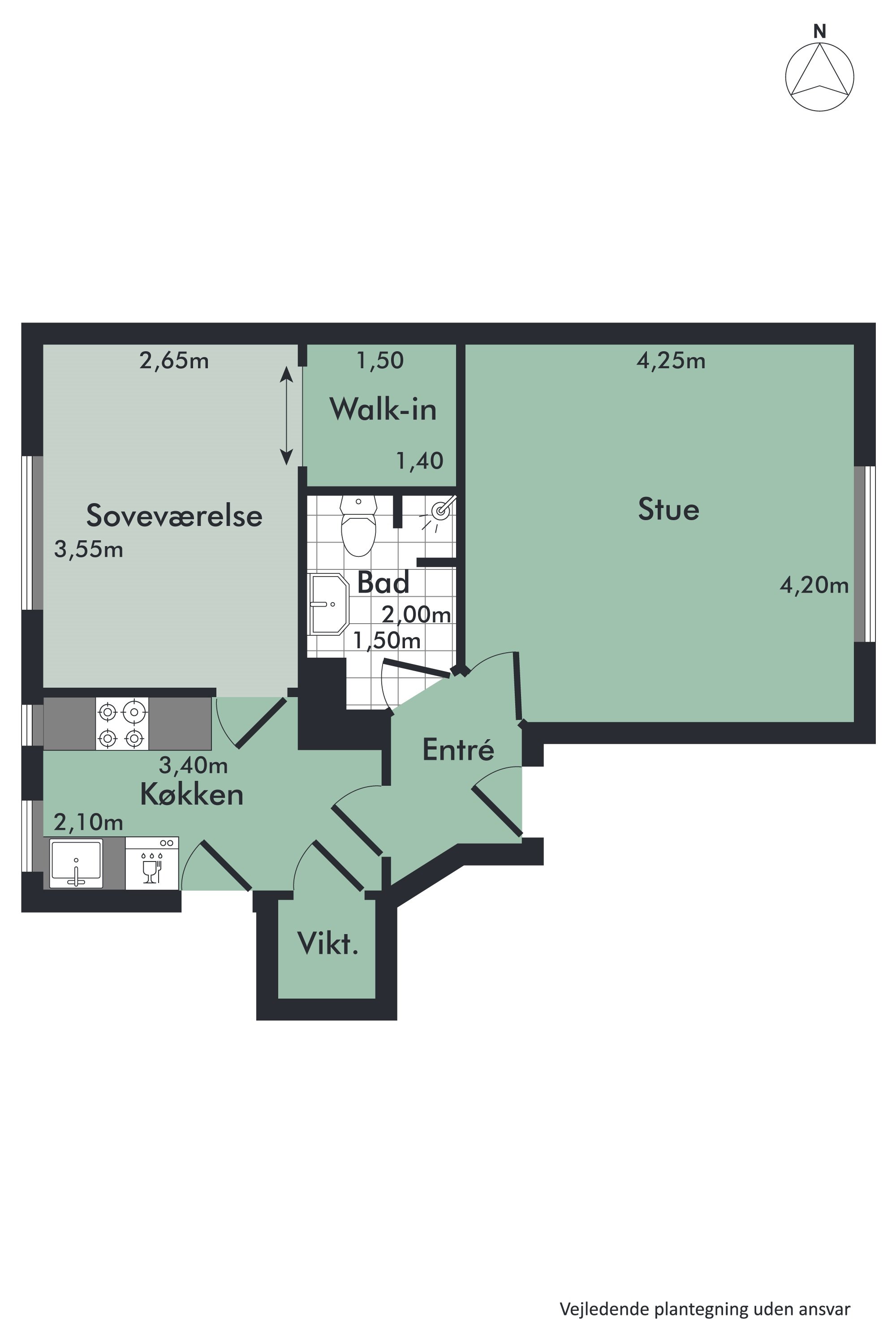 Plantegninger billede af Niels Ebbesens Gade 12, st.. th., 9000 Aalborg