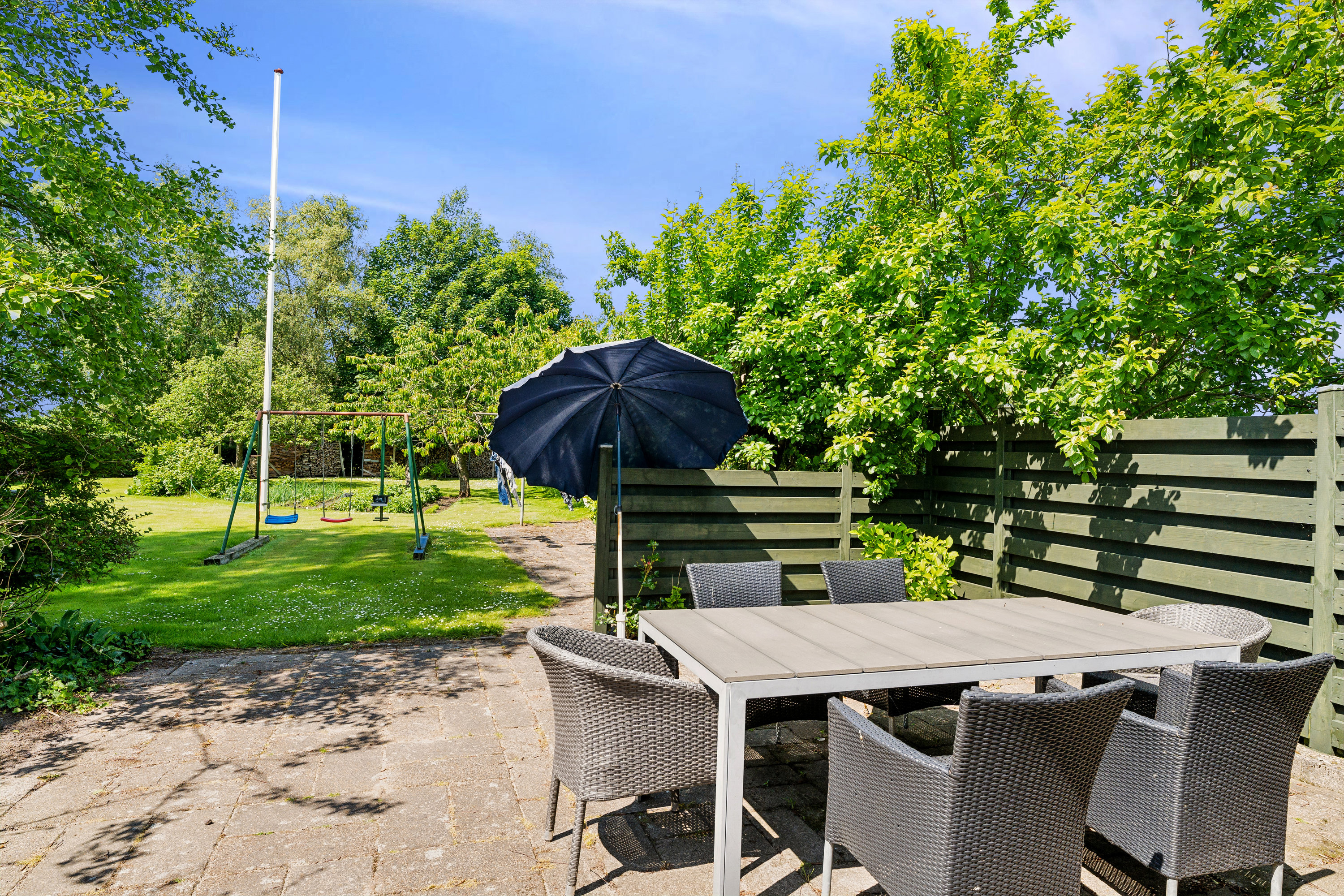 Fremhævet terrasse billede i fuldskærmstilstand. Billede af Nymarksvej 21, Kvorning, 8830 Tjele