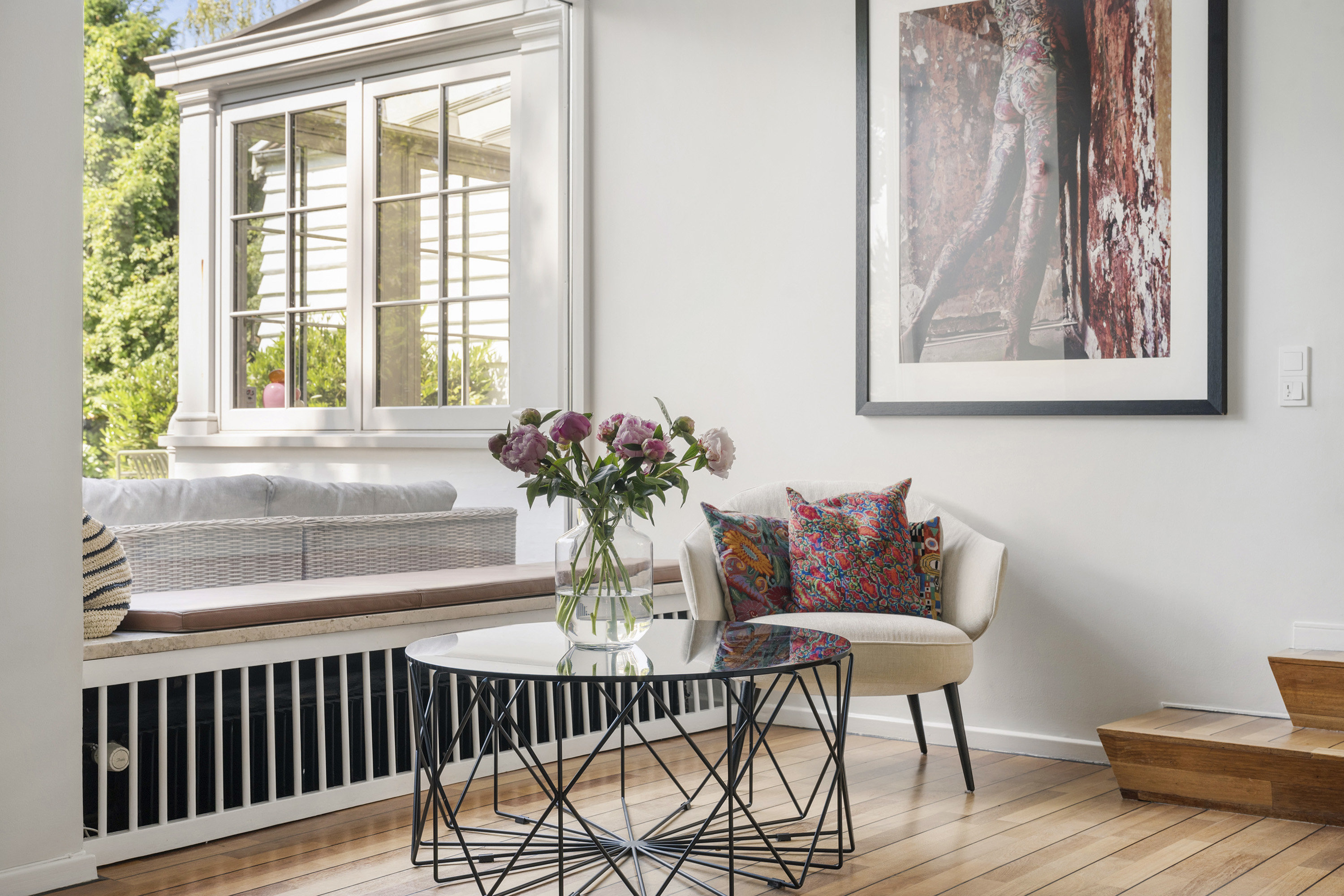 Fremhævet stue billede i fuldskærmstilstand. Billede af Kratkrogen 6, 2920 Charlottenlund