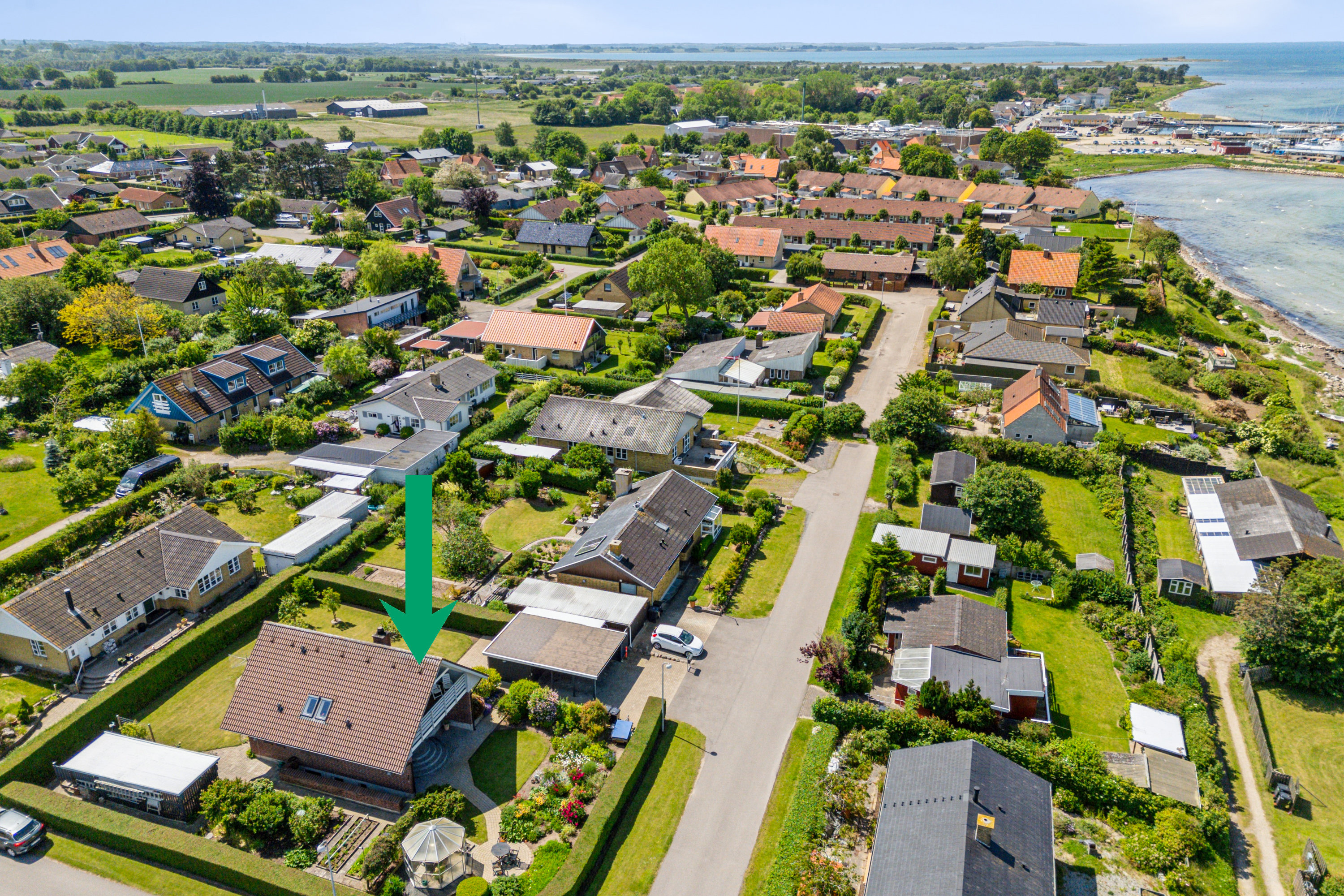 Fremhævet luftfoto billede i fuldskærmstilstand. Billede af Bøgevej 25, Havnsø, 4591 Føllenslev