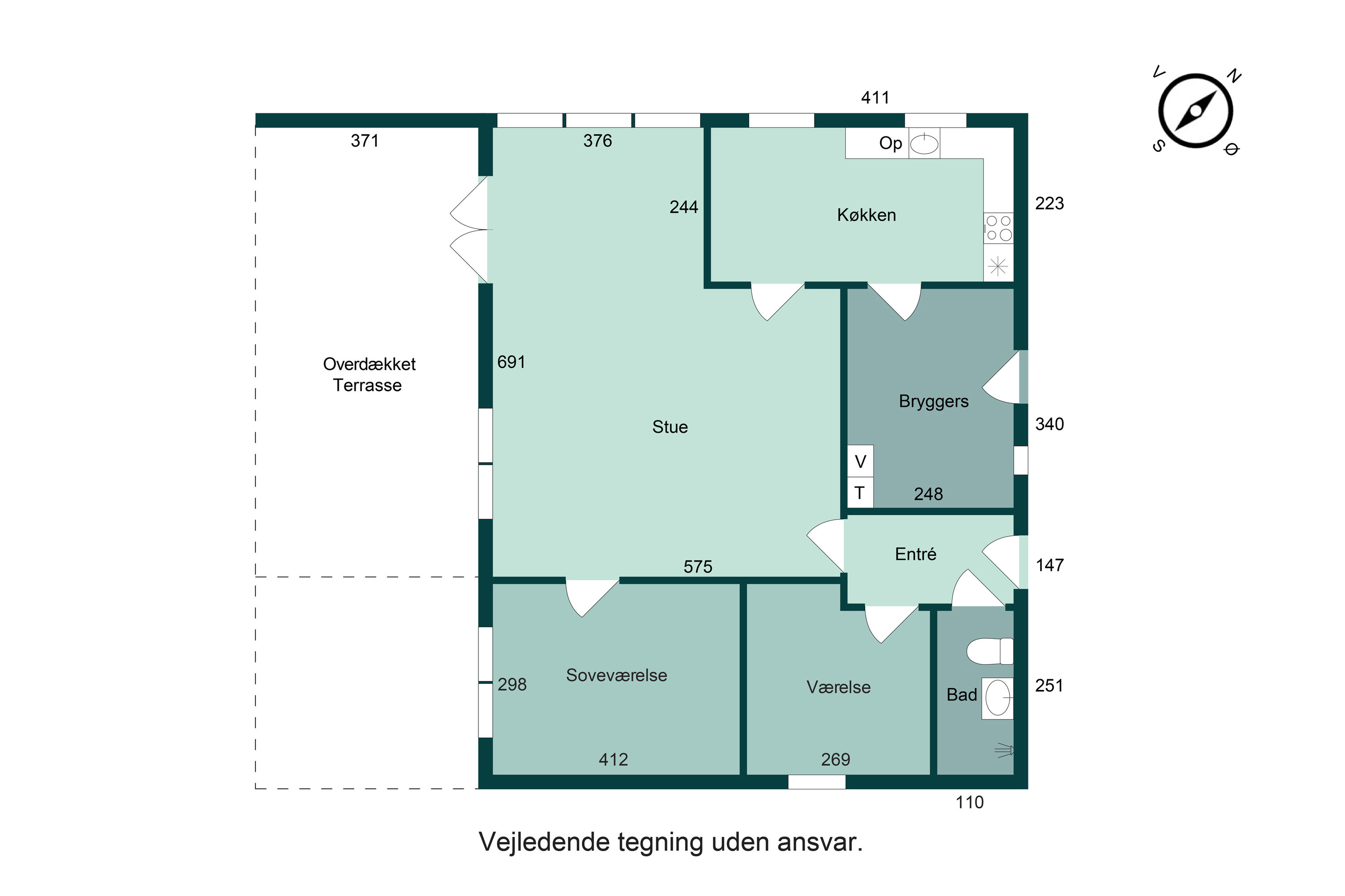 Plantegninger billede af Honoresvej 2, 8700 Horsens