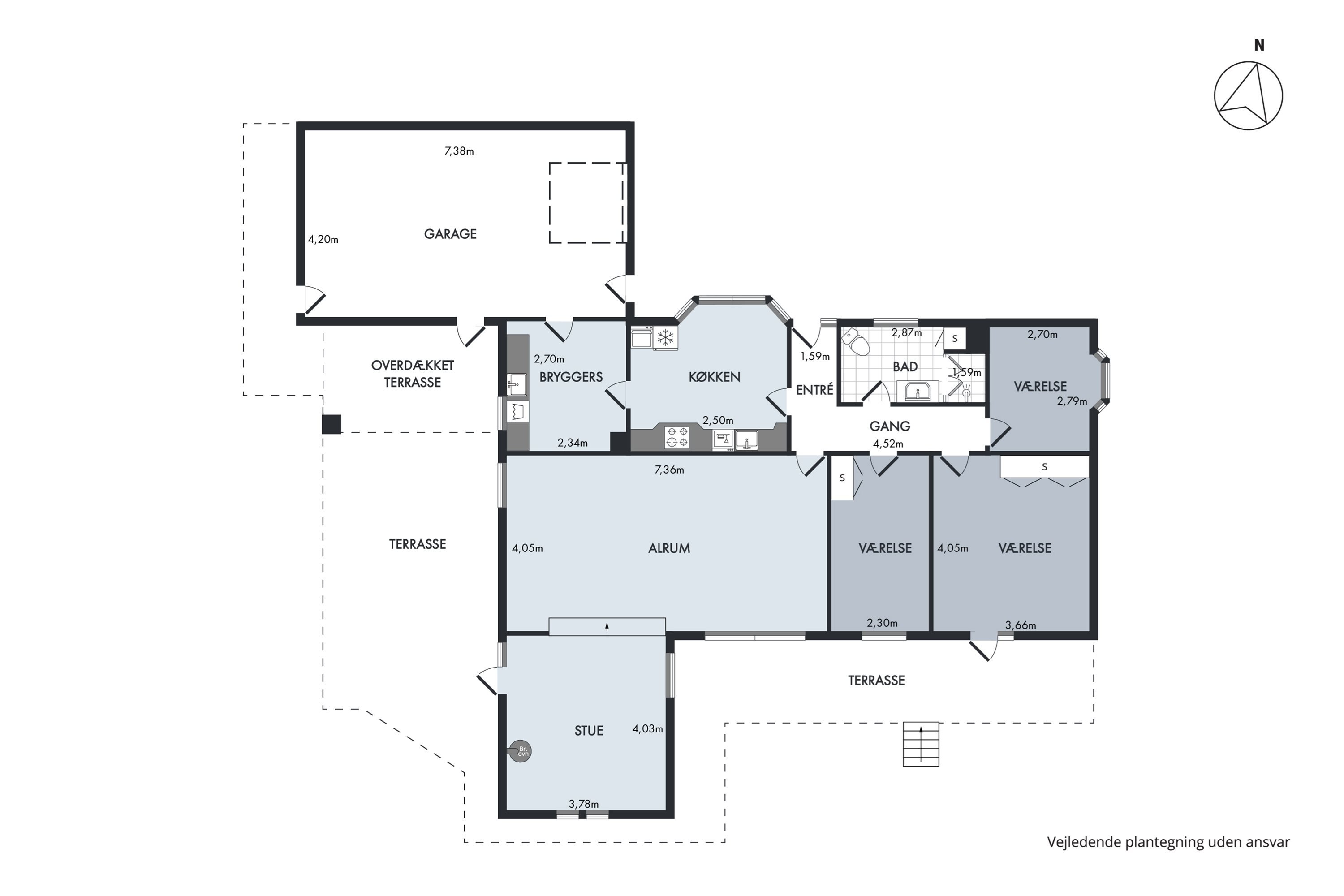 Plantegninger billede af Solbakken 7, Ugelbølle, 8410 Rønde