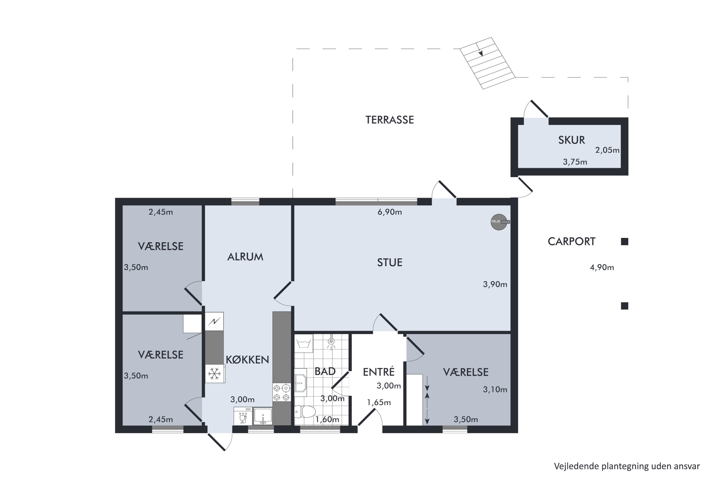 Plantegninger billede af Dalsvinget 13, Ø Tørslev, 8983 Gjerlev J