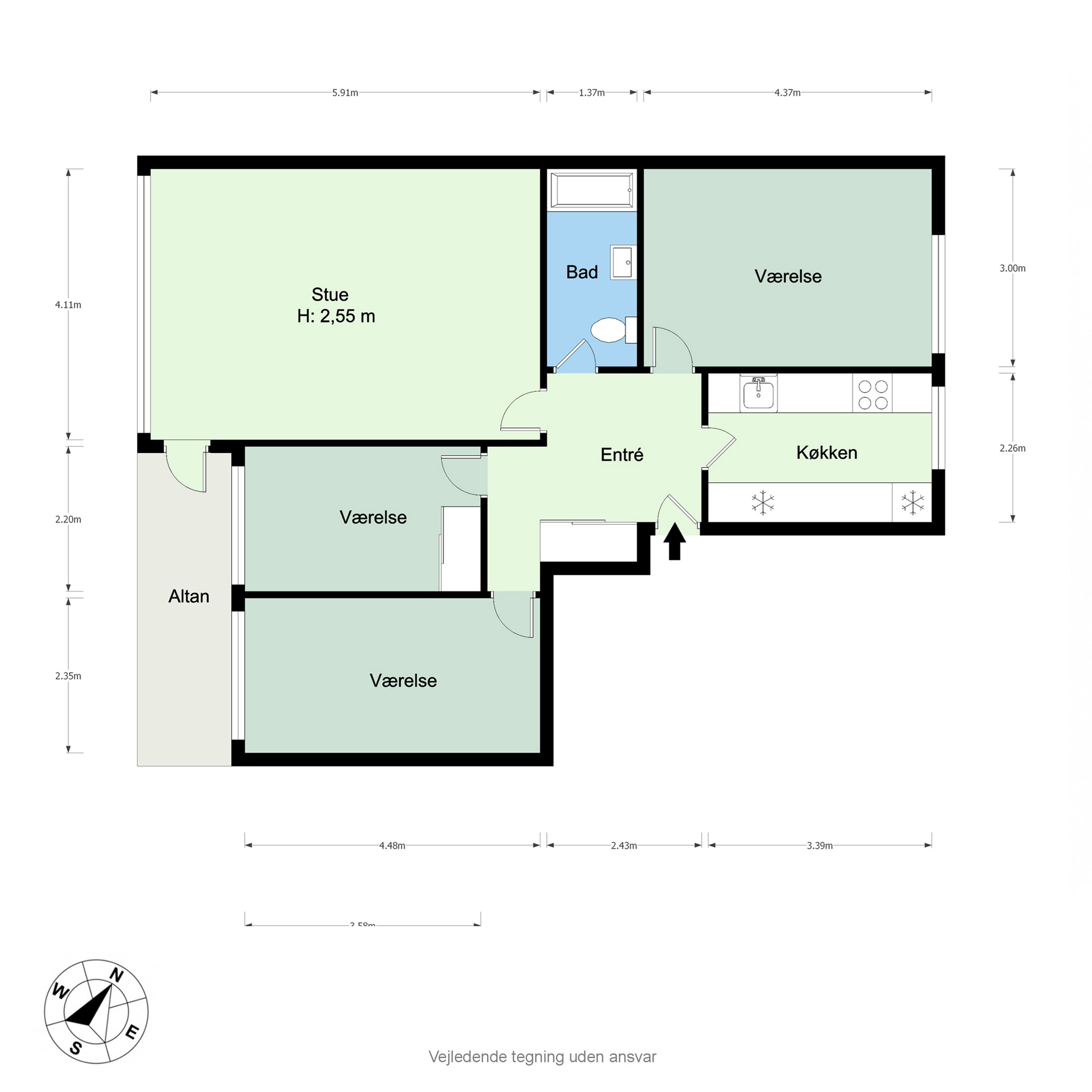 Plantegninger billede af Emmasvej 19, 1. th., 8220 Brabrand