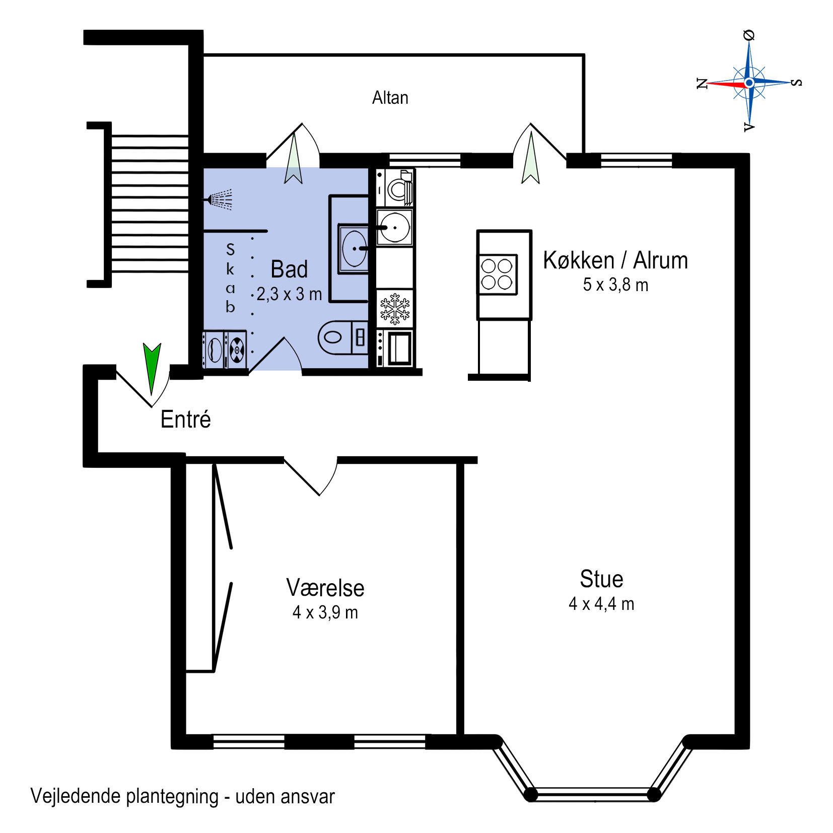 Plantegninger billede af Stationsgade 16, 1. tv., 8240 Risskov