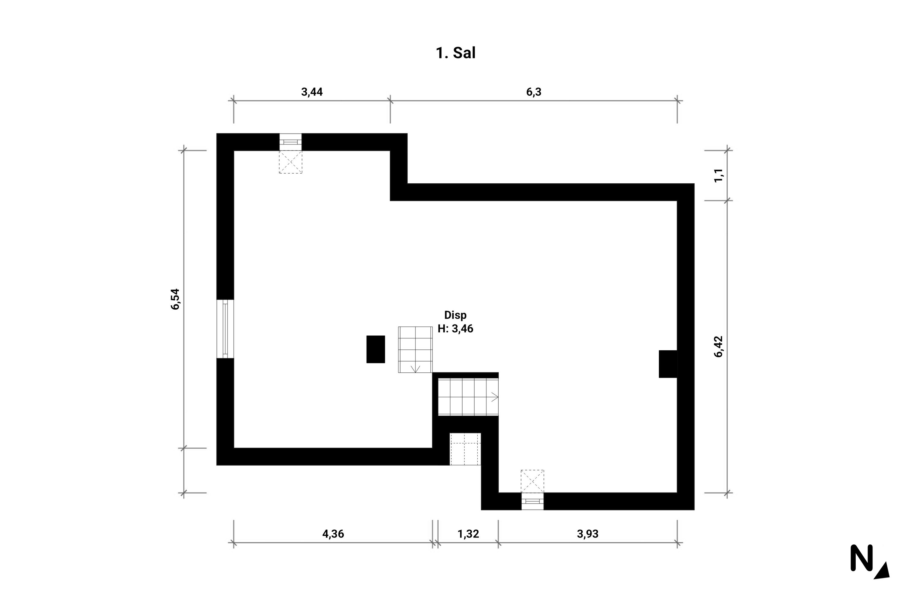 Plantegninger billede af Langgade 6D, 4874 Gedser