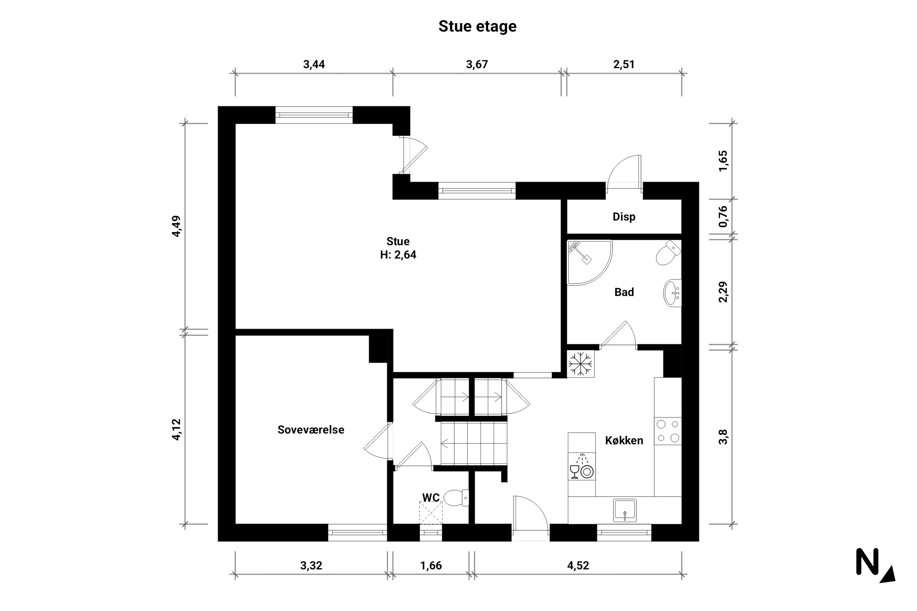 Plantegninger billede af Langgade 6D, 4874 Gedser