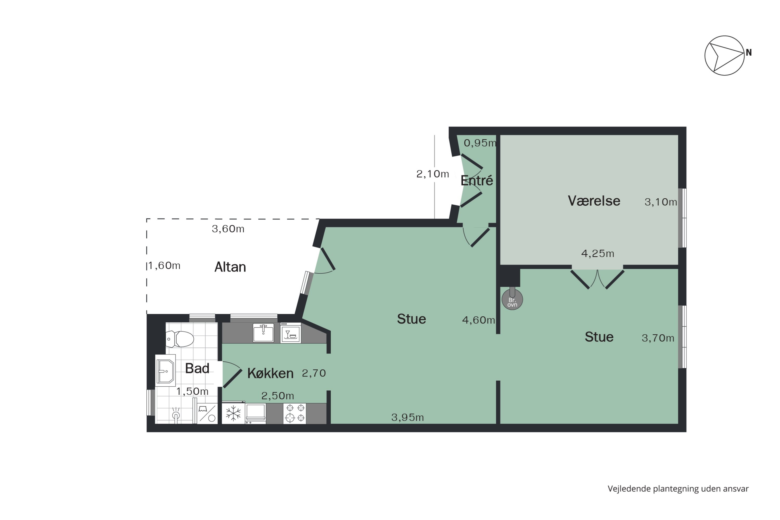 Plantegninger billede af Reberbansgade 3, 2., 9000 Aalborg