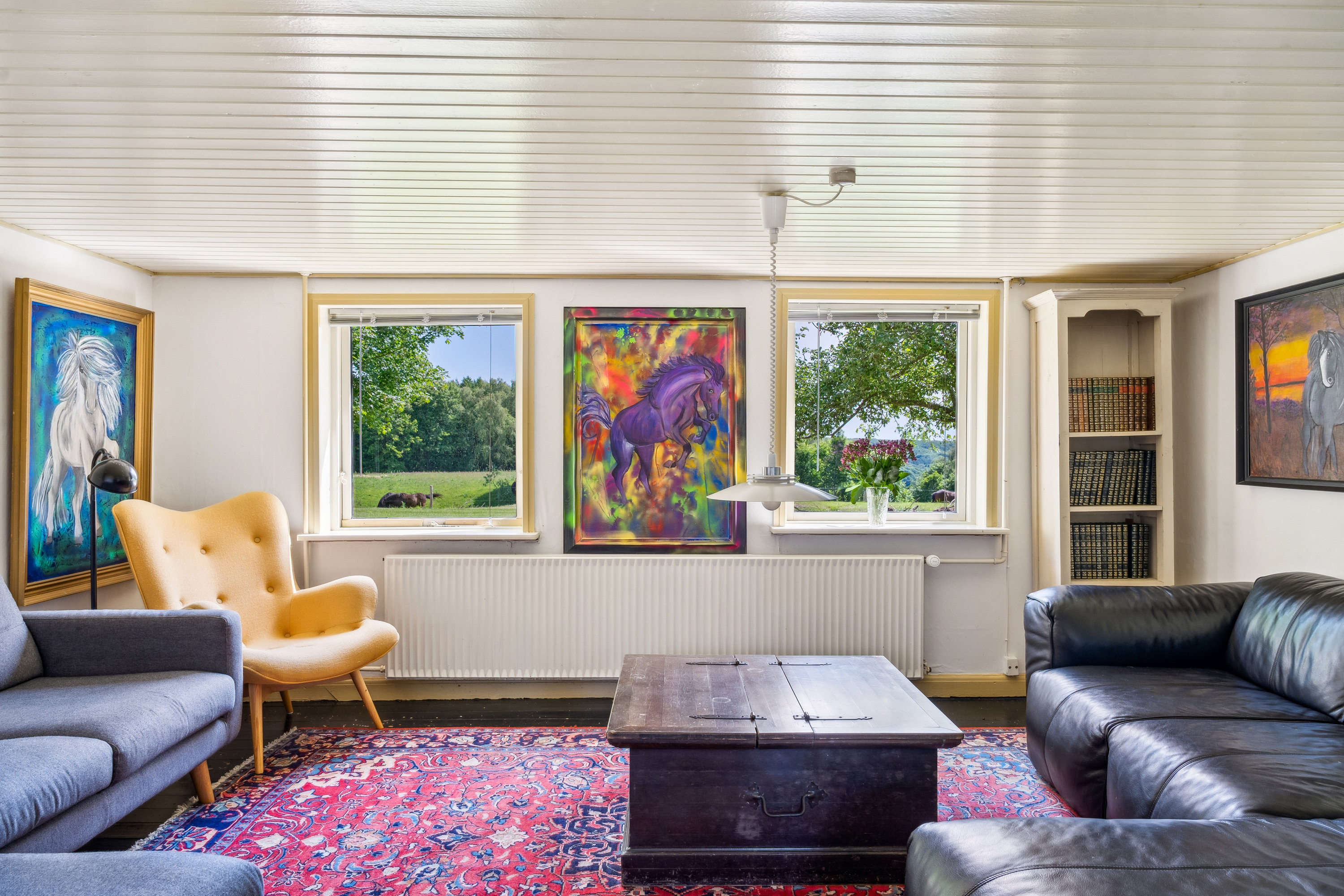 Fremhævet stue billede i fuldskærmstilstand. Billede af Skovbovej 52, Krogen, 9500 Hobro