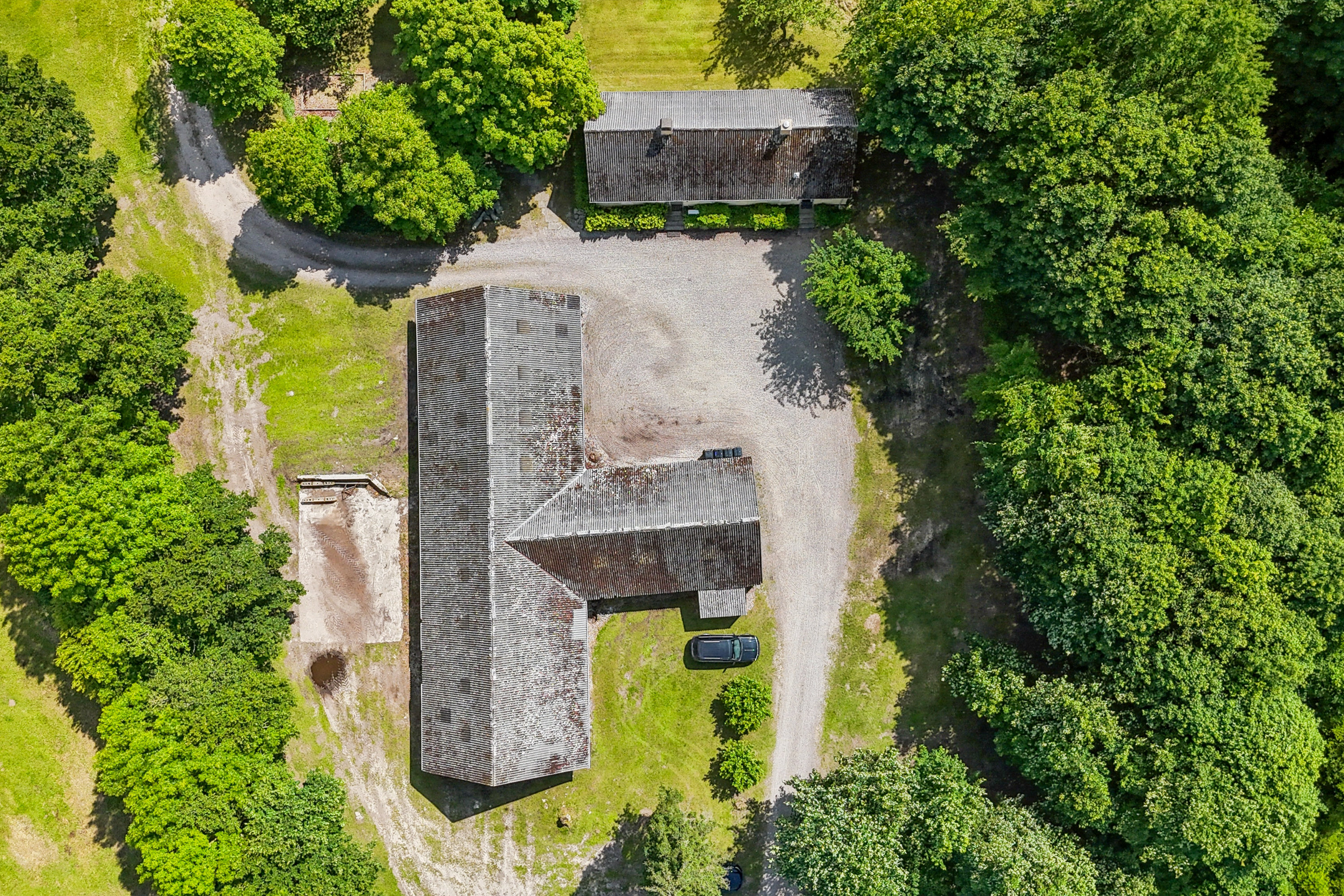 Fremhævet luftfoto billede i fuldskærmstilstand. Billede af Skovbovej 52, Krogen, 9500 Hobro
