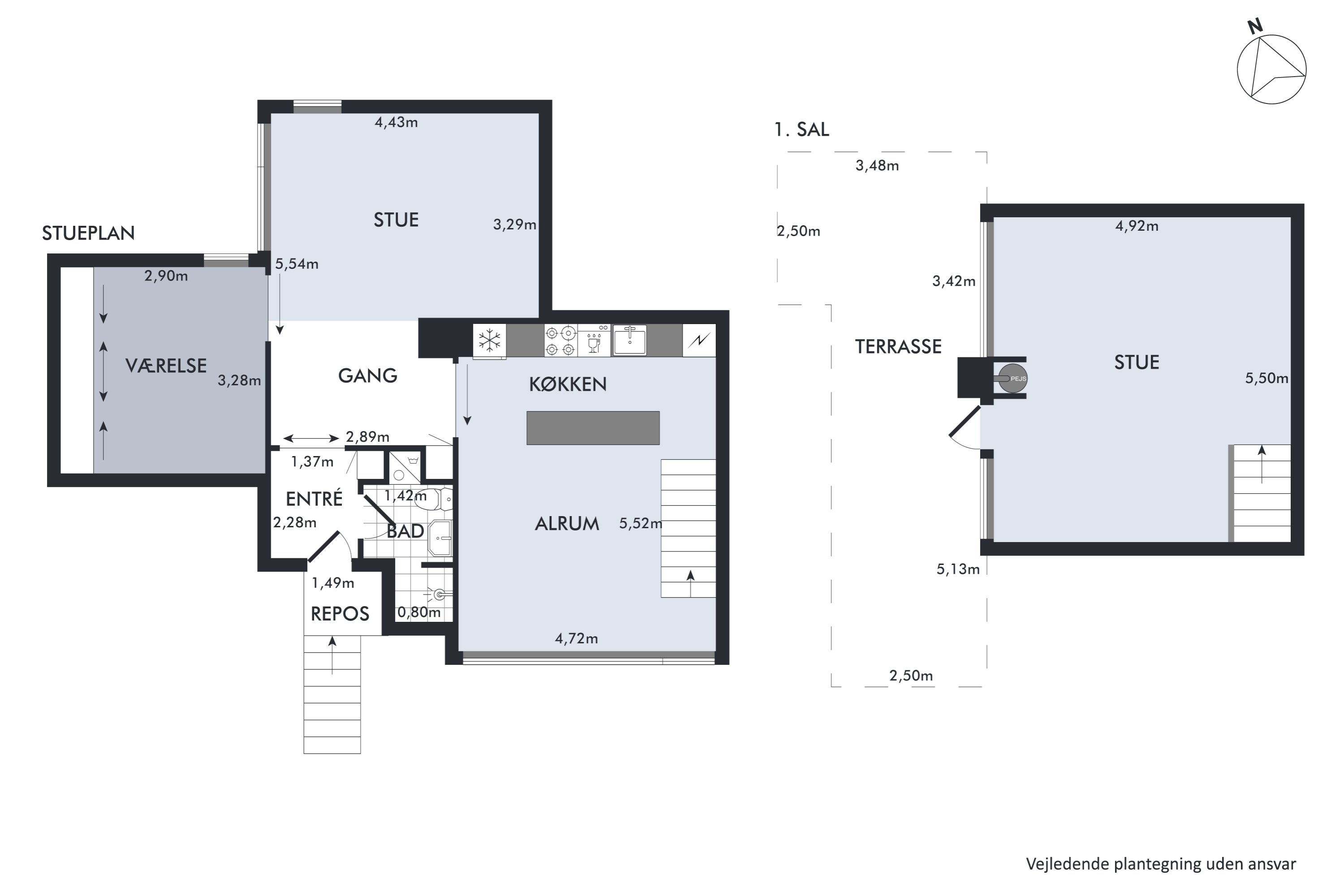 Plantegninger billede af Havnevej 8E, 1., 8400 Ebeltoft