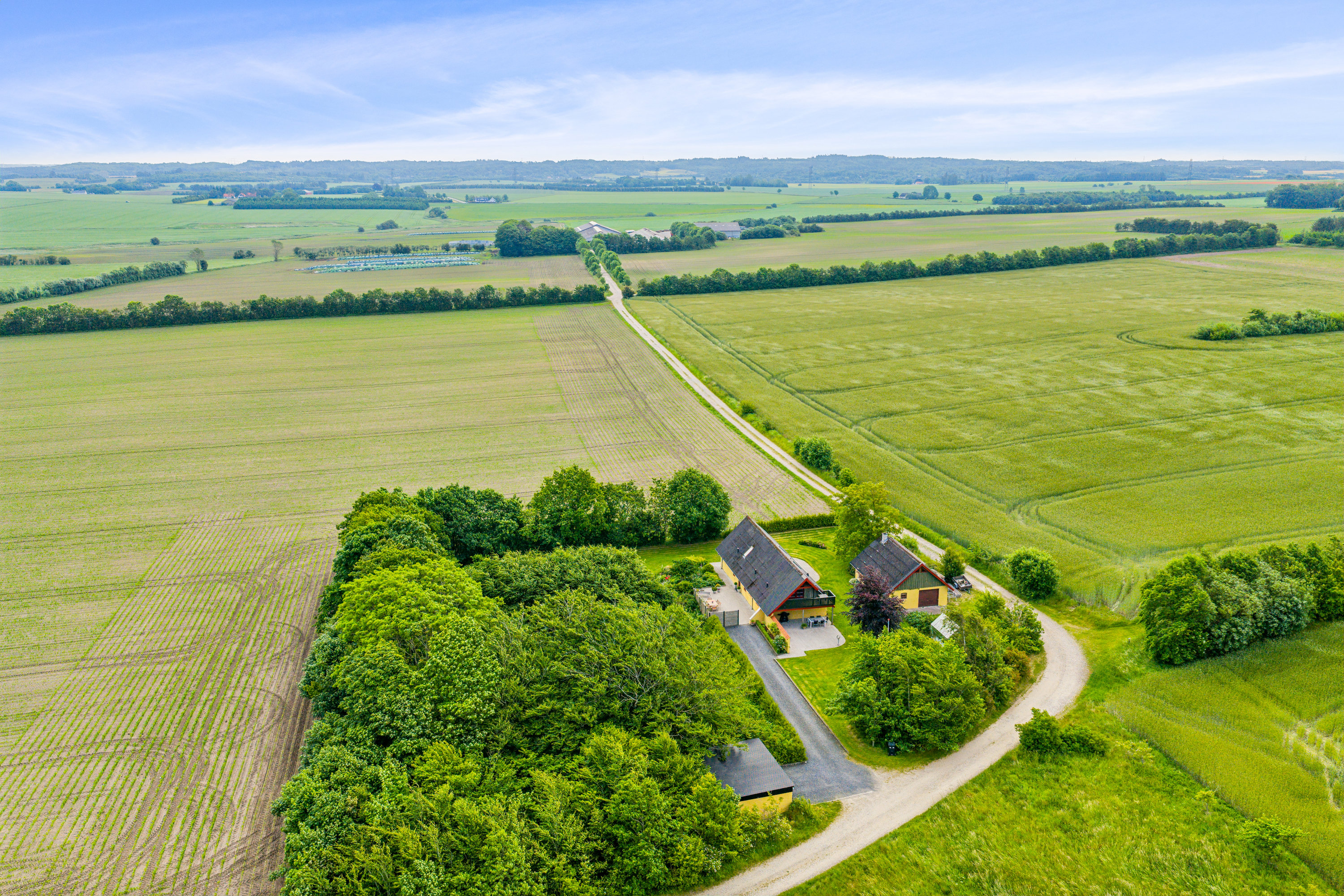 Fremhævet luftfoto billede i fuldskærmstilstand. Billede af Nibevej 204, Øster Hornum, 9530 Støvring