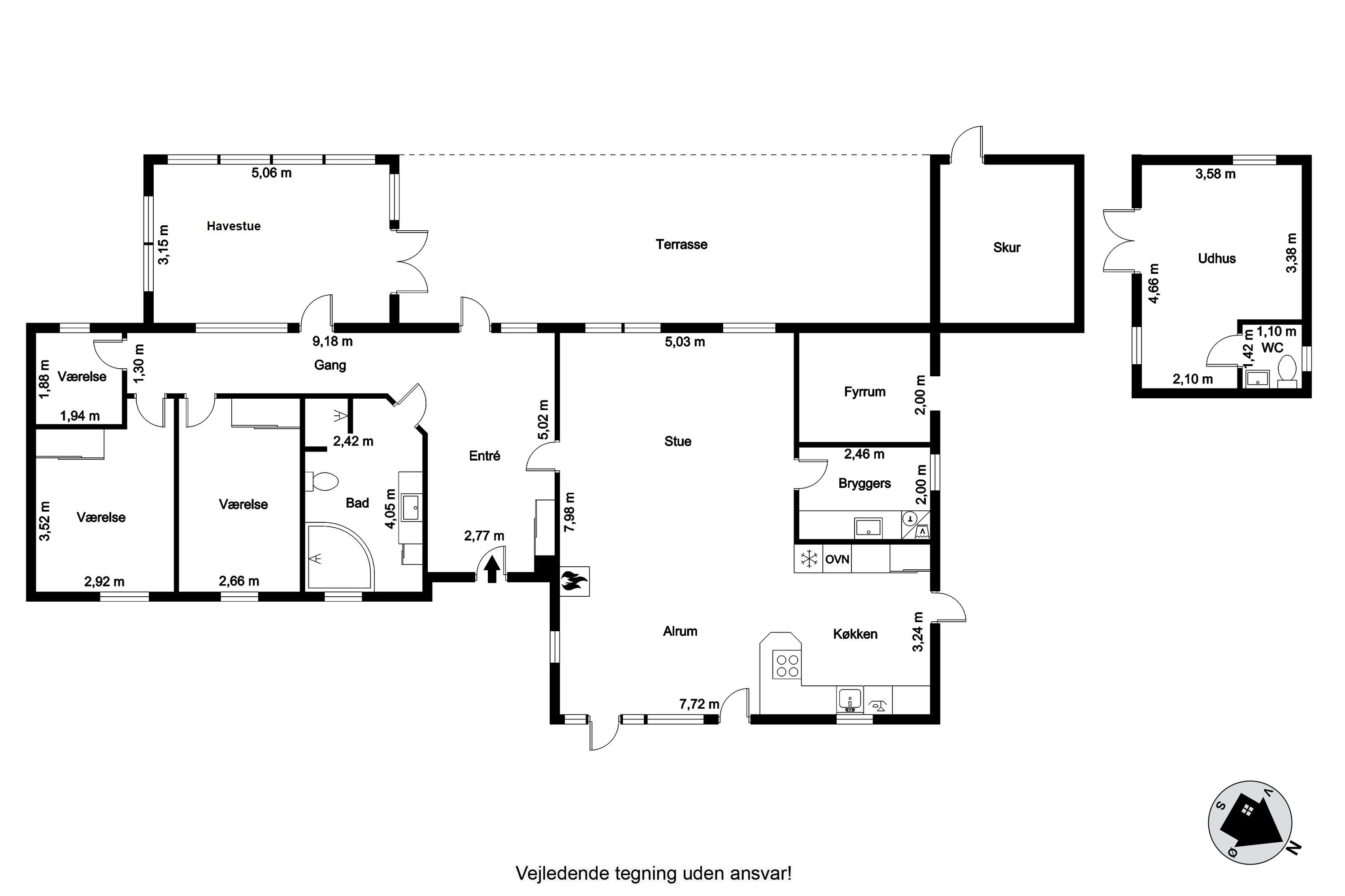 Plantegninger billede af Mågevej 1, Hou, 9370 Hals