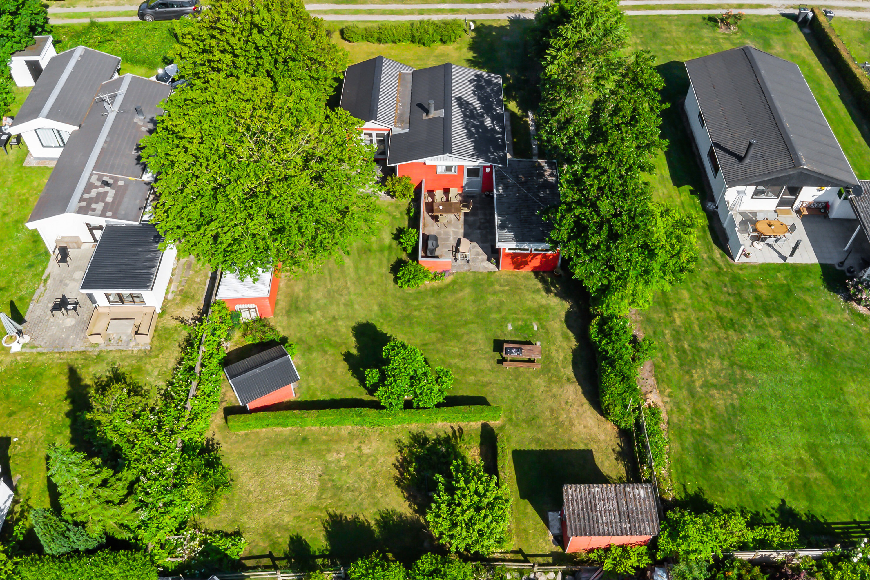 Fremhævet luftfoto billede i fuldskærmstilstand. Billede af Karensvej 6, Østerballe, 5450 Otterup