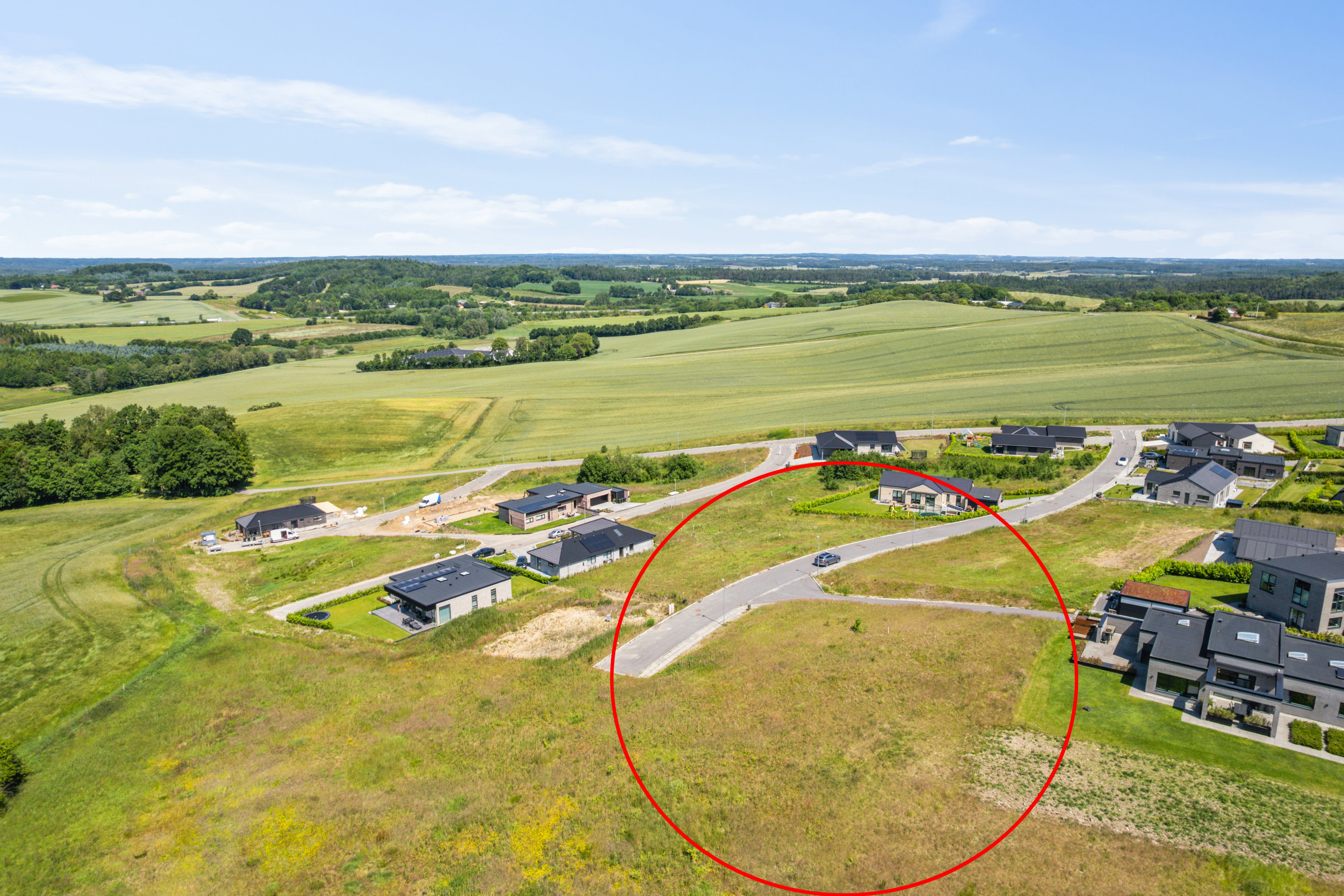 Fremhævet luftfoto billede i fuldskærmstilstand. Billede af Kappelgårdparken 43, 8410 Rønde