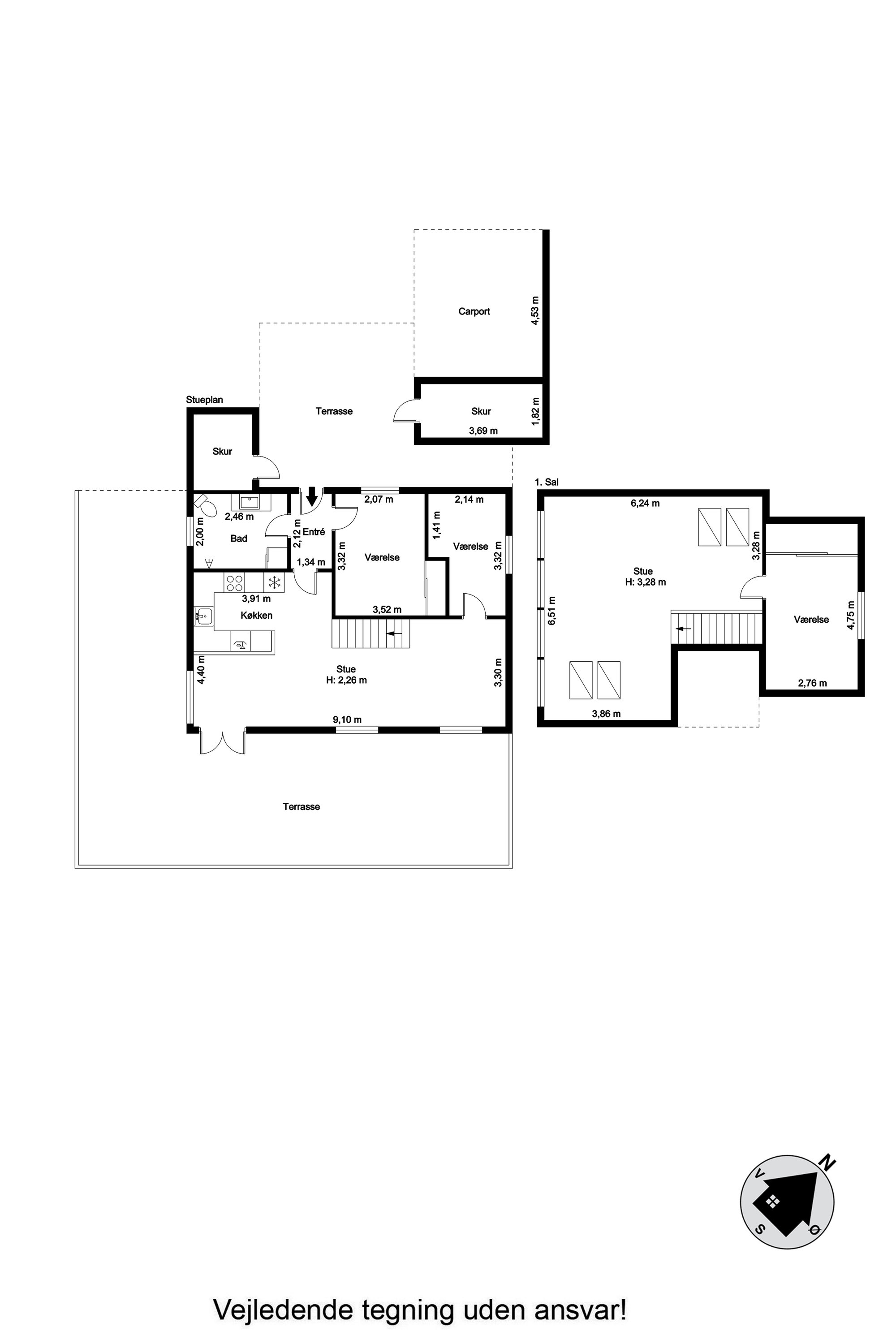 Plantegninger billede af Golfparken 9, Gatten, 9640 Farsø