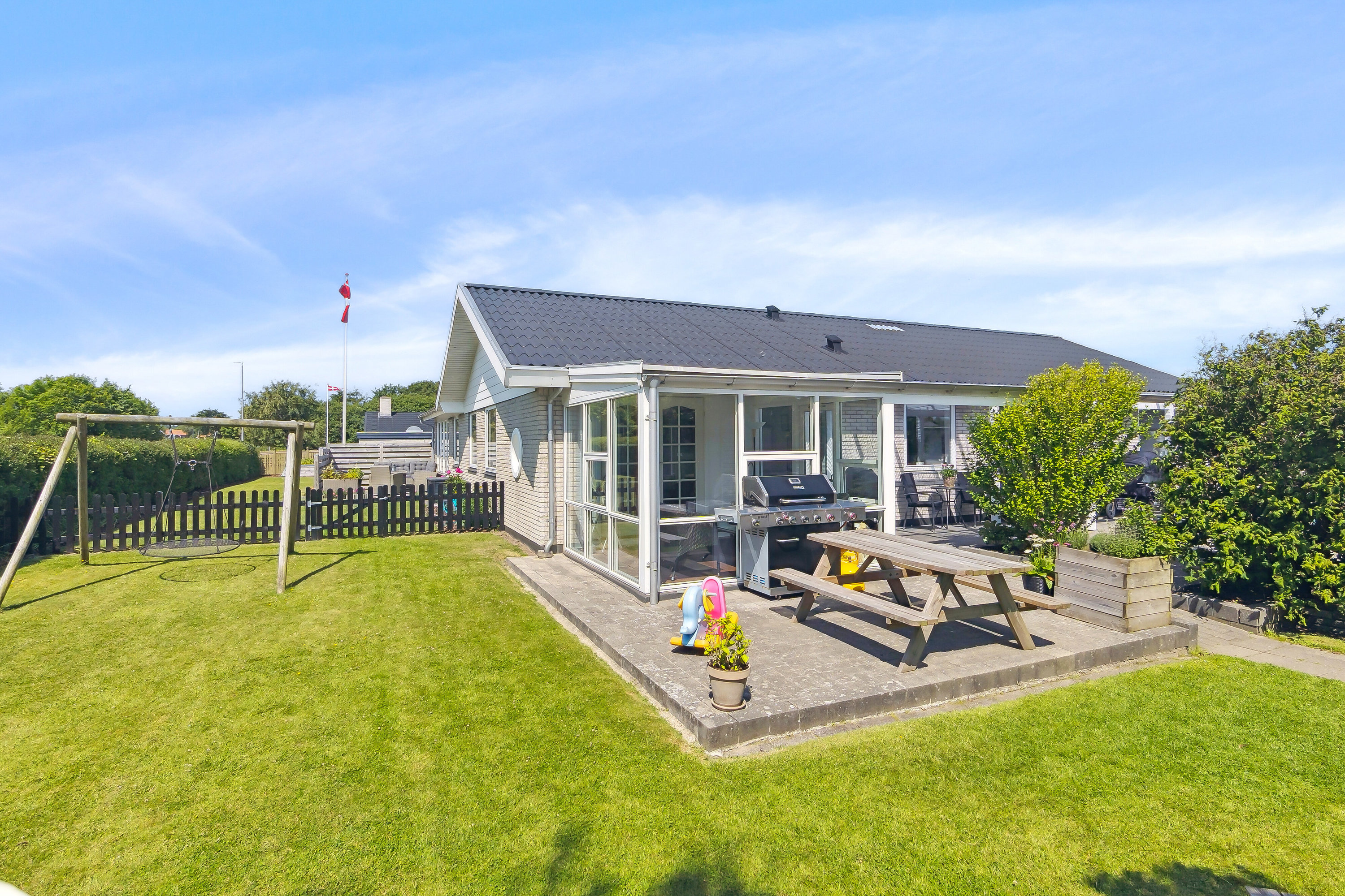 Fremhævet set fra haven billede i fuldskærmstilstand. Billede af Degnebakken 23, 7760 Hurup Thy