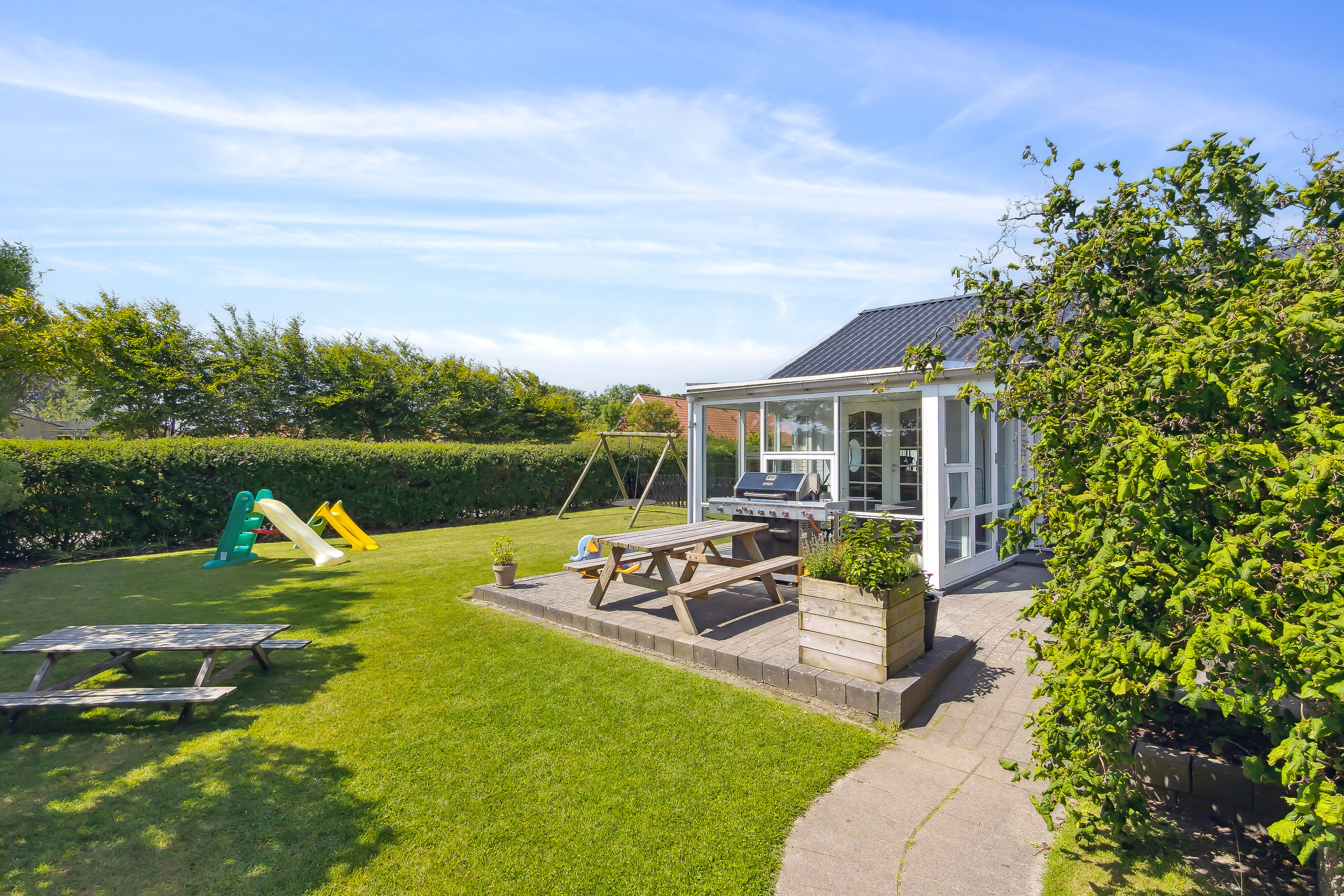 Fremhævet set fra haven billede i fuldskærmstilstand. Billede af Degnebakken 23, 7760 Hurup Thy