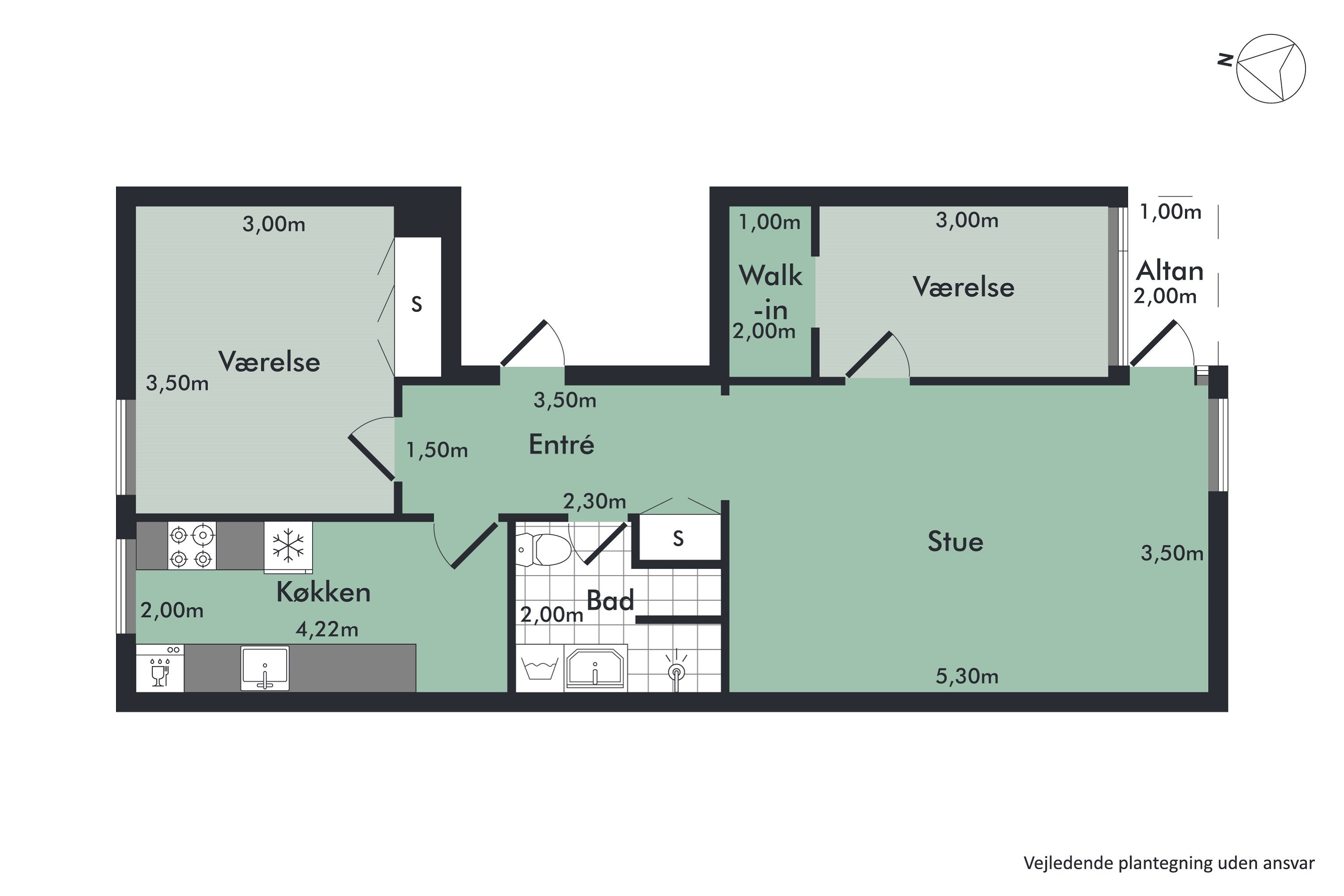 Plantegninger billede af Lindholmsvej 73B, 1. tv., 9400 Nørresundby