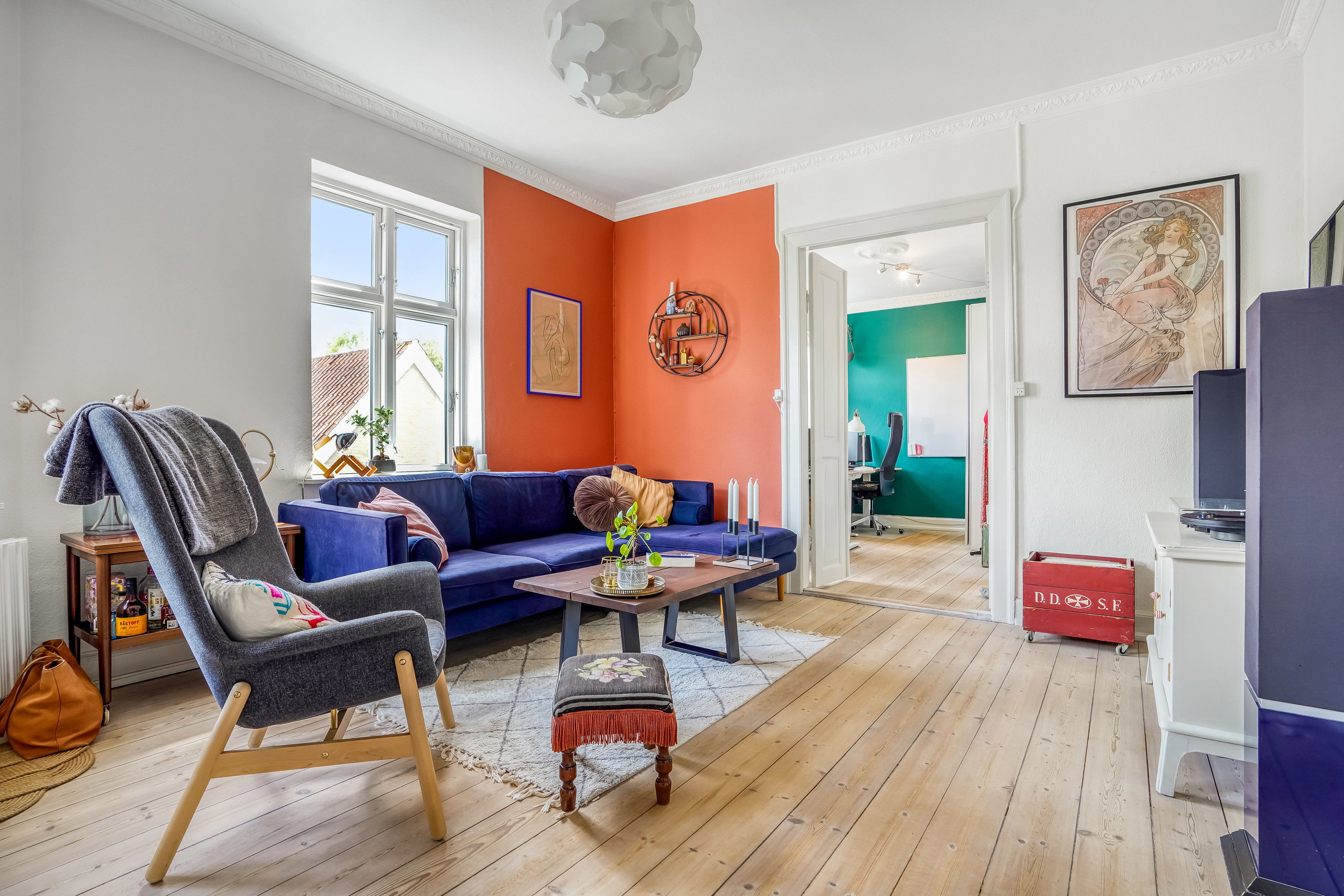 Fremhævet stue billede i fuldskærmstilstand. Billede af Nedergade 52, 2., 5000 Odense C