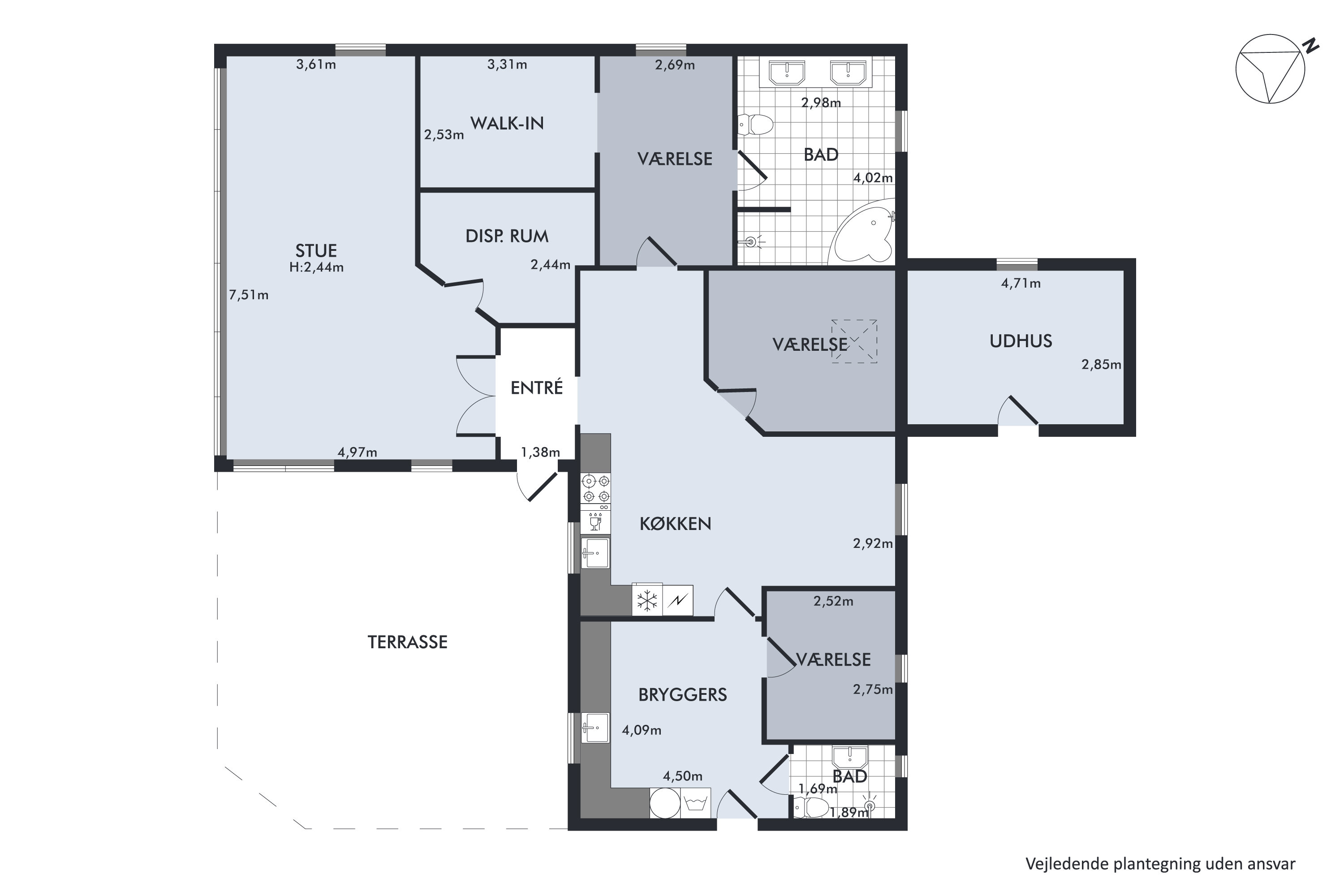 Plantegninger billede af Lerbakken 38, Følle, 8410 Rønde