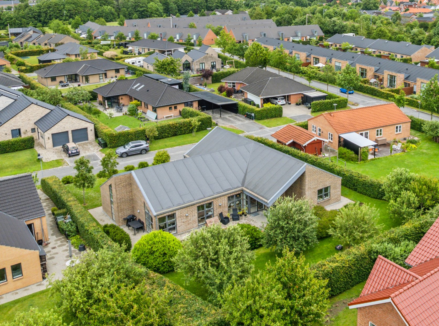 Fremhævet luftfoto billede i fuldskærmstilstand. Billede af Tendrup Møllevej 35, 8543 Hornslet