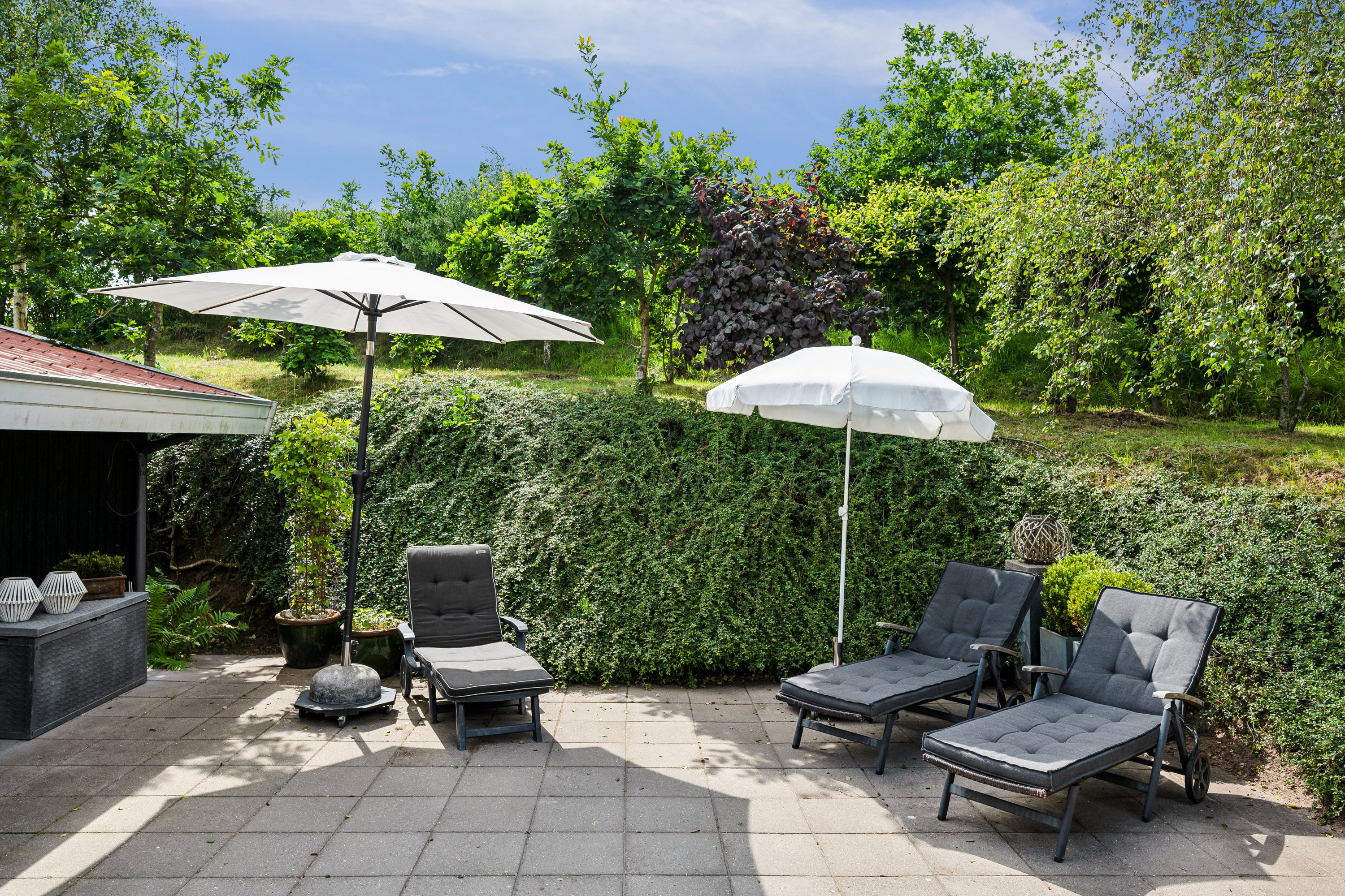 Fremhævet terrasse billede i fuldskærmstilstand. Billede af Eskildshøj 4, Fuglsø, 8420 Knebel