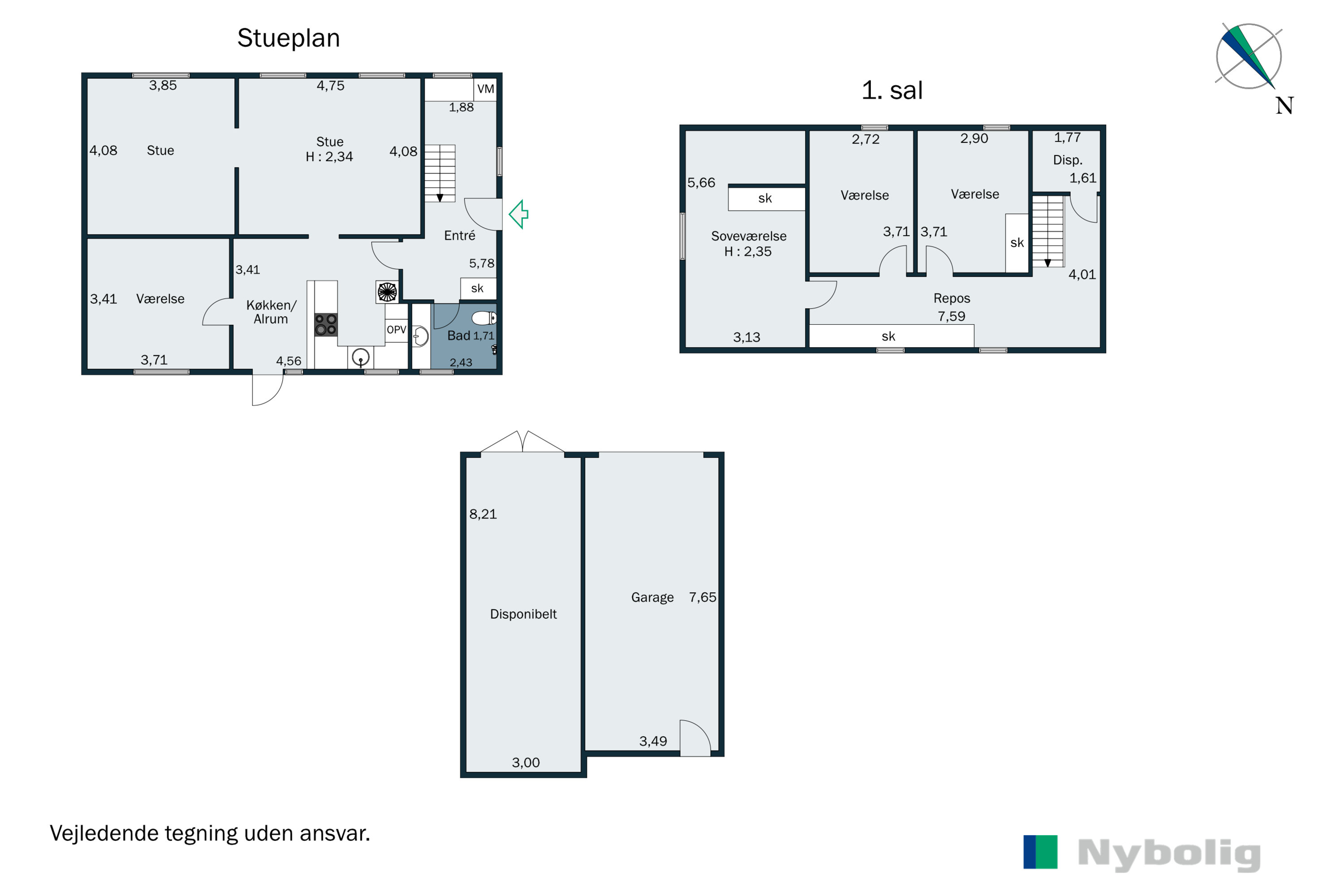 Plantegninger billede af Grønnegade 2, 8350 Hundslund