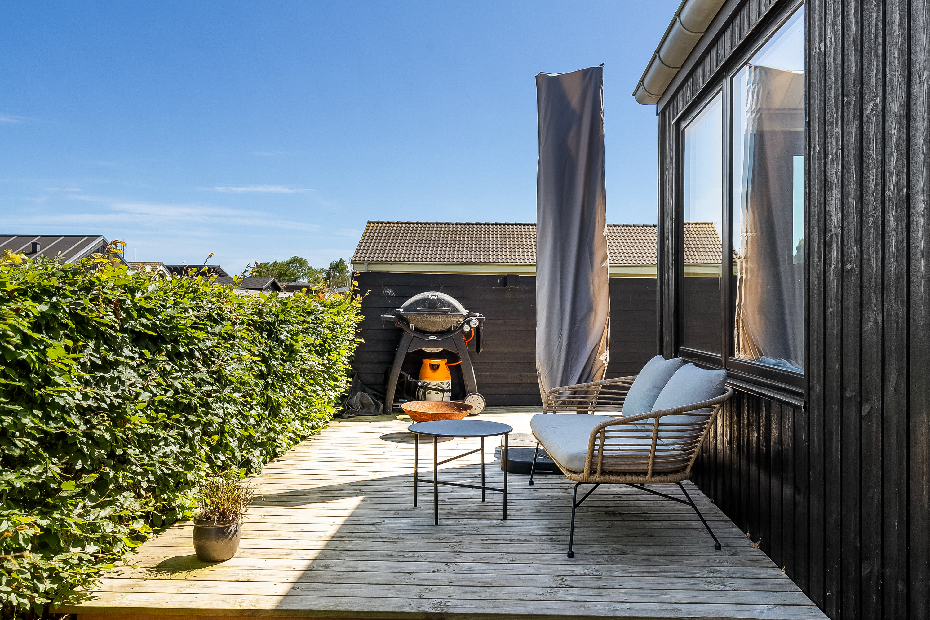 Fremhævet terrasse billede i fuldskærmstilstand. Billede af Nyvej Grønninghoved 3, Grønninghoved, 6093 Sjølund