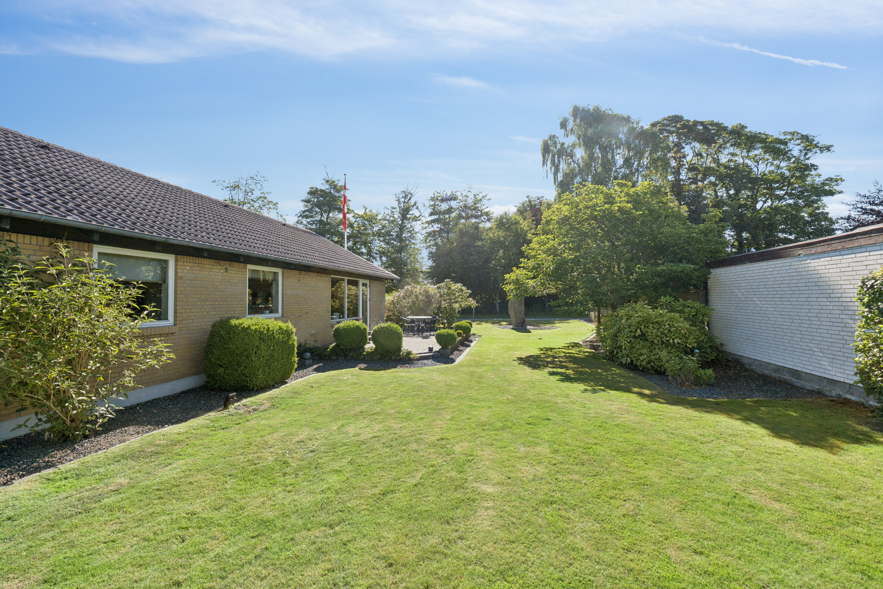 Fremhævet set fra haven billede i fuldskærmstilstand. Billede af Skravevej 2, Københoved, 6630 Rødding