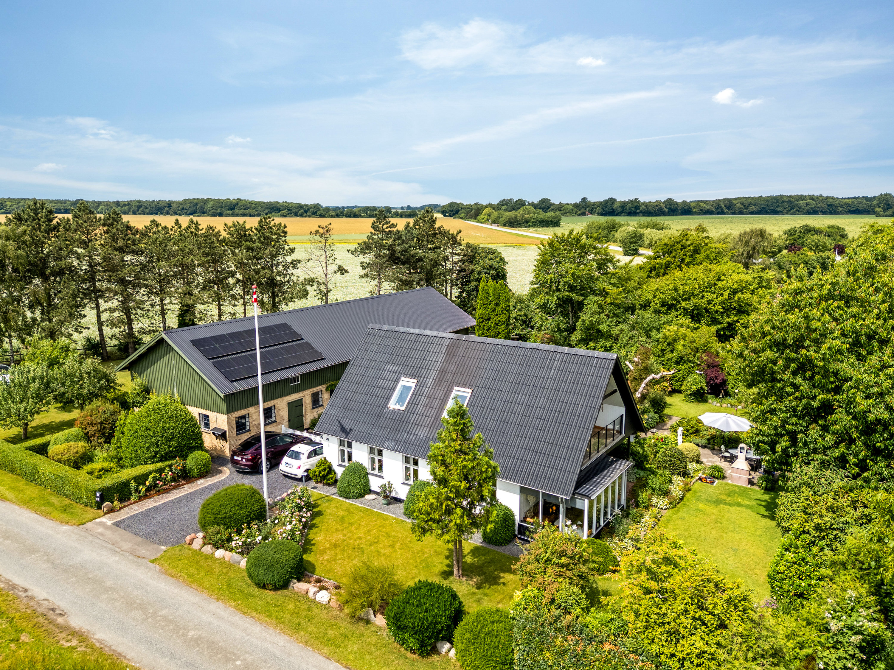 Miniaturebillede 1: luftfoto. Billede af Saltvig Hovvej 28, 4952 Stokkemarke