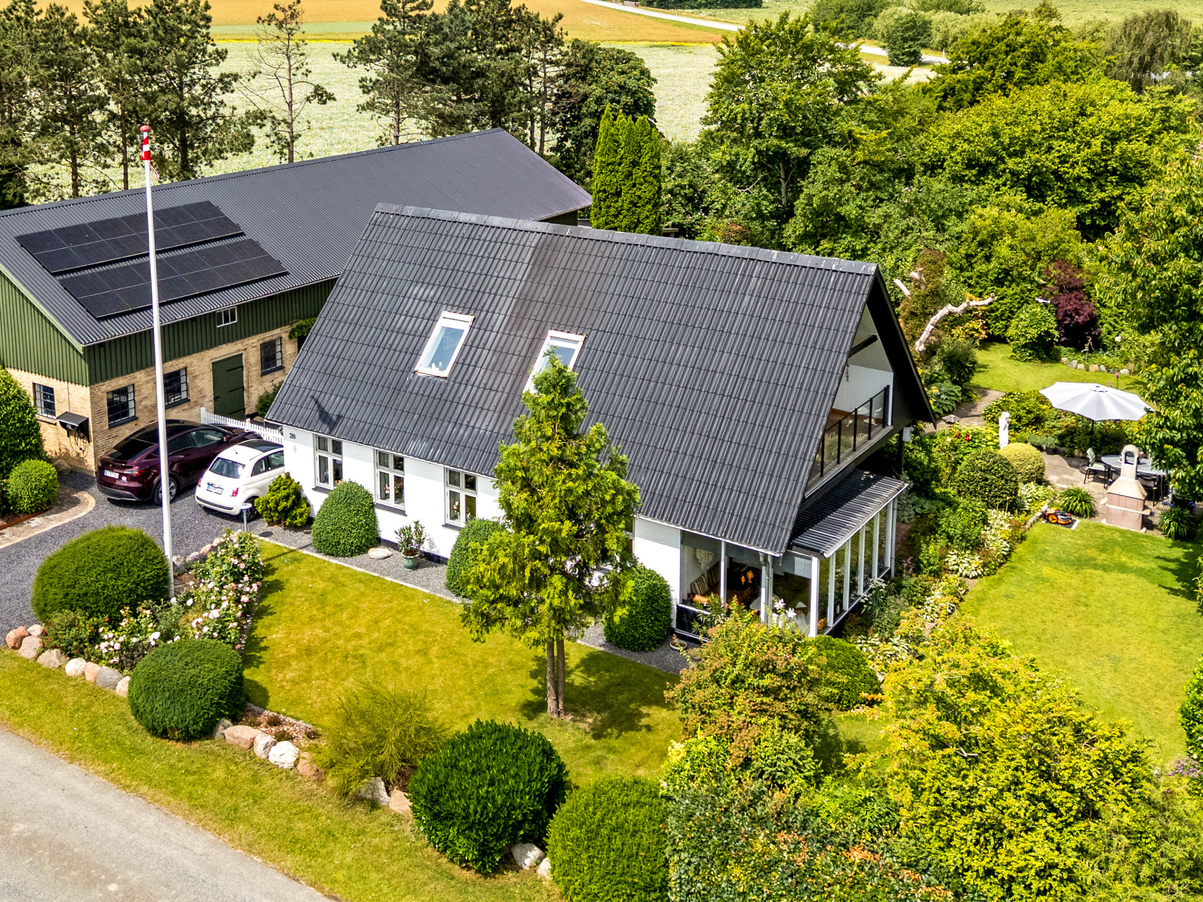 Fremhævet luftfoto billede i fuldskærmstilstand. Billede af Saltvig Hovvej 28, 4952 Stokkemarke