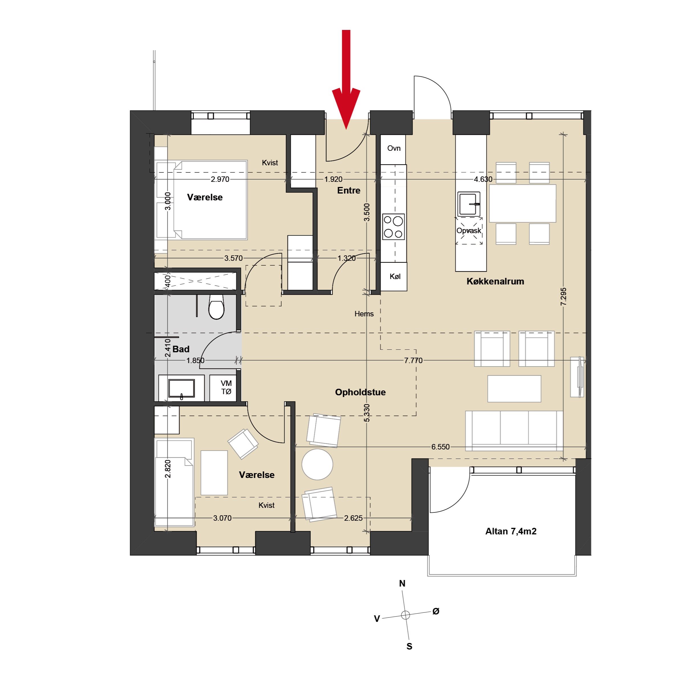 Plantegninger billede af Markedsgade 10, 4. 25., 8900 Randers C