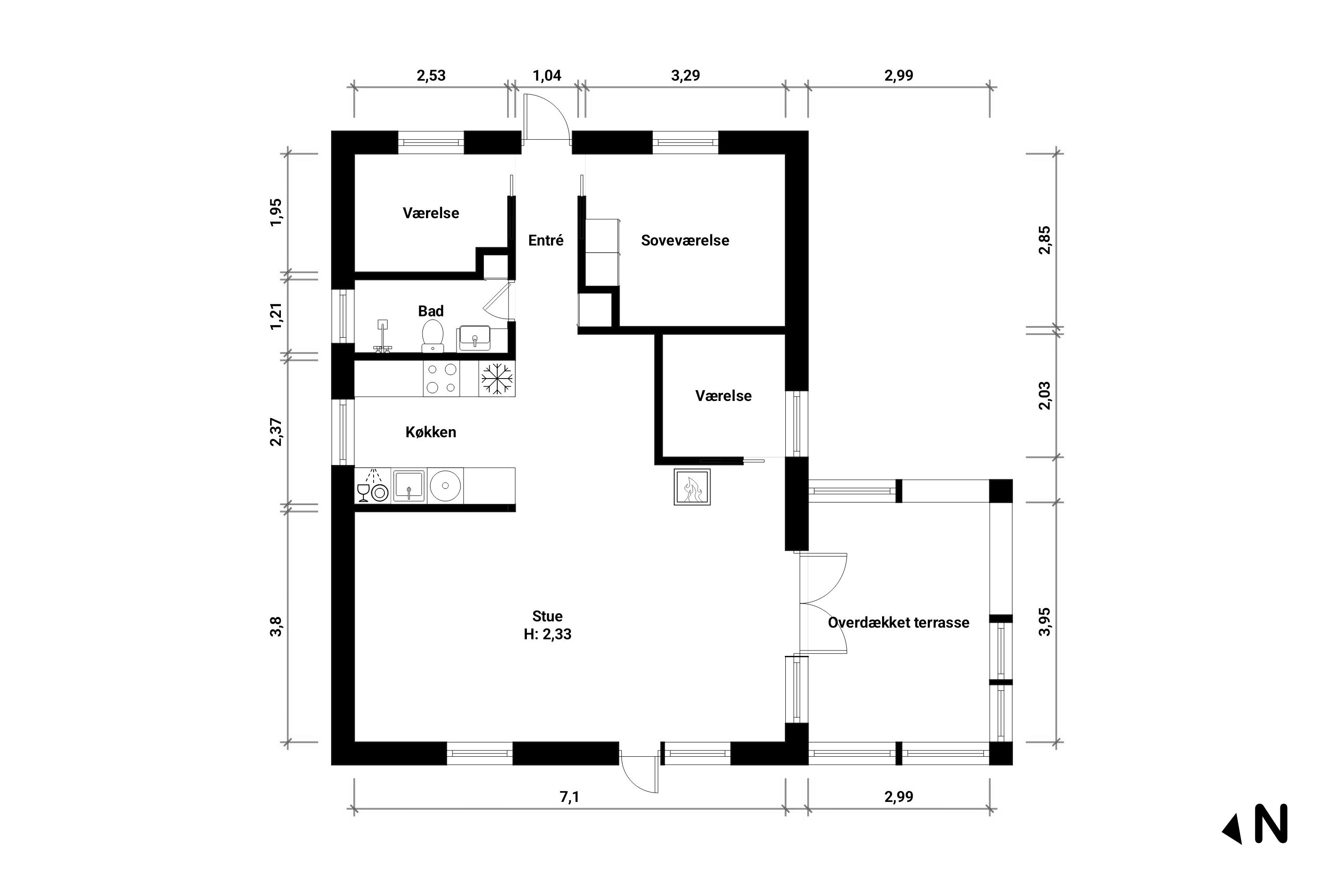 Plantegninger billede af Skovlystvej 31, Bøtø, 4873 Væggerløse