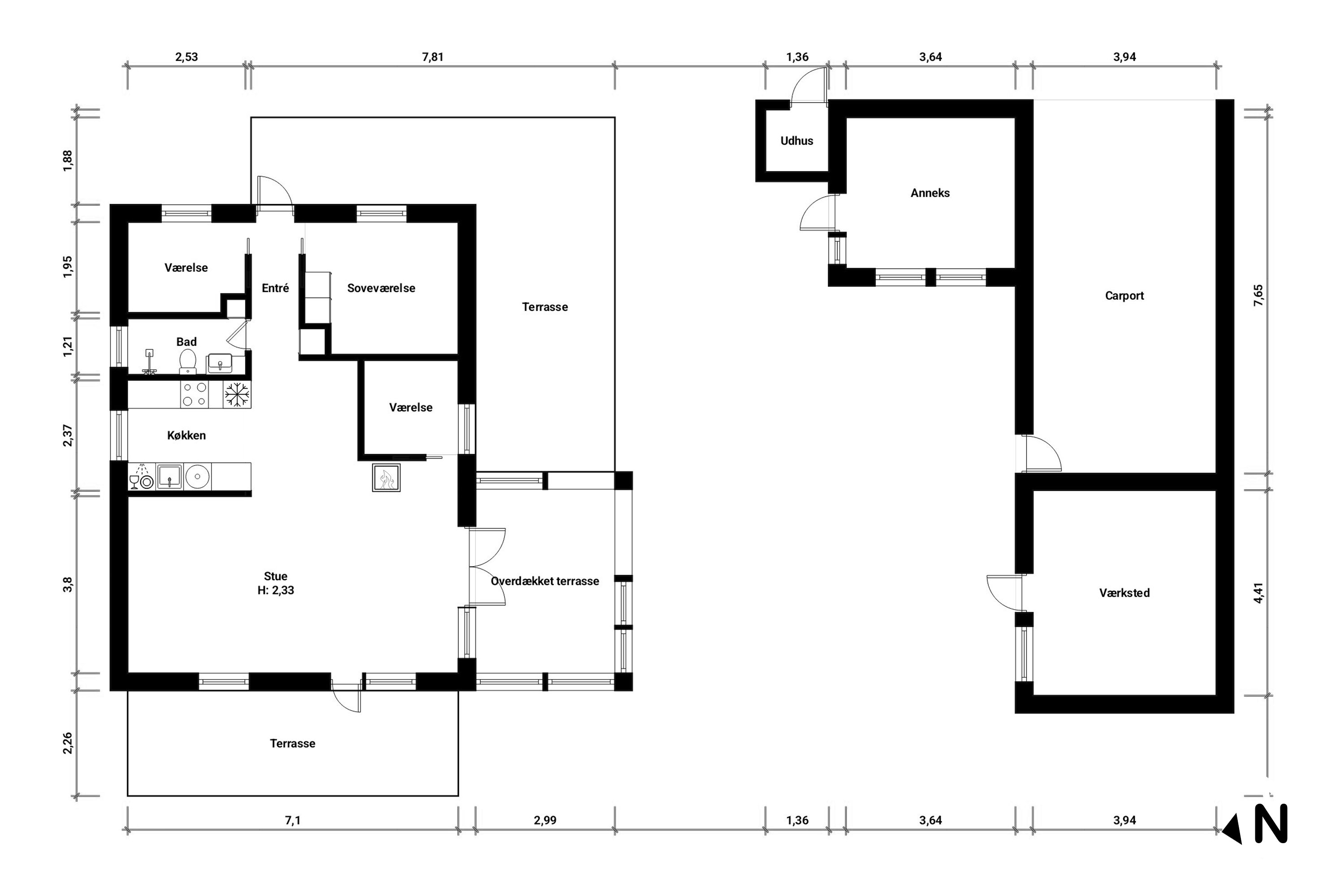 Plantegninger billede af Skovlystvej 31, Bøtø, 4873 Væggerløse