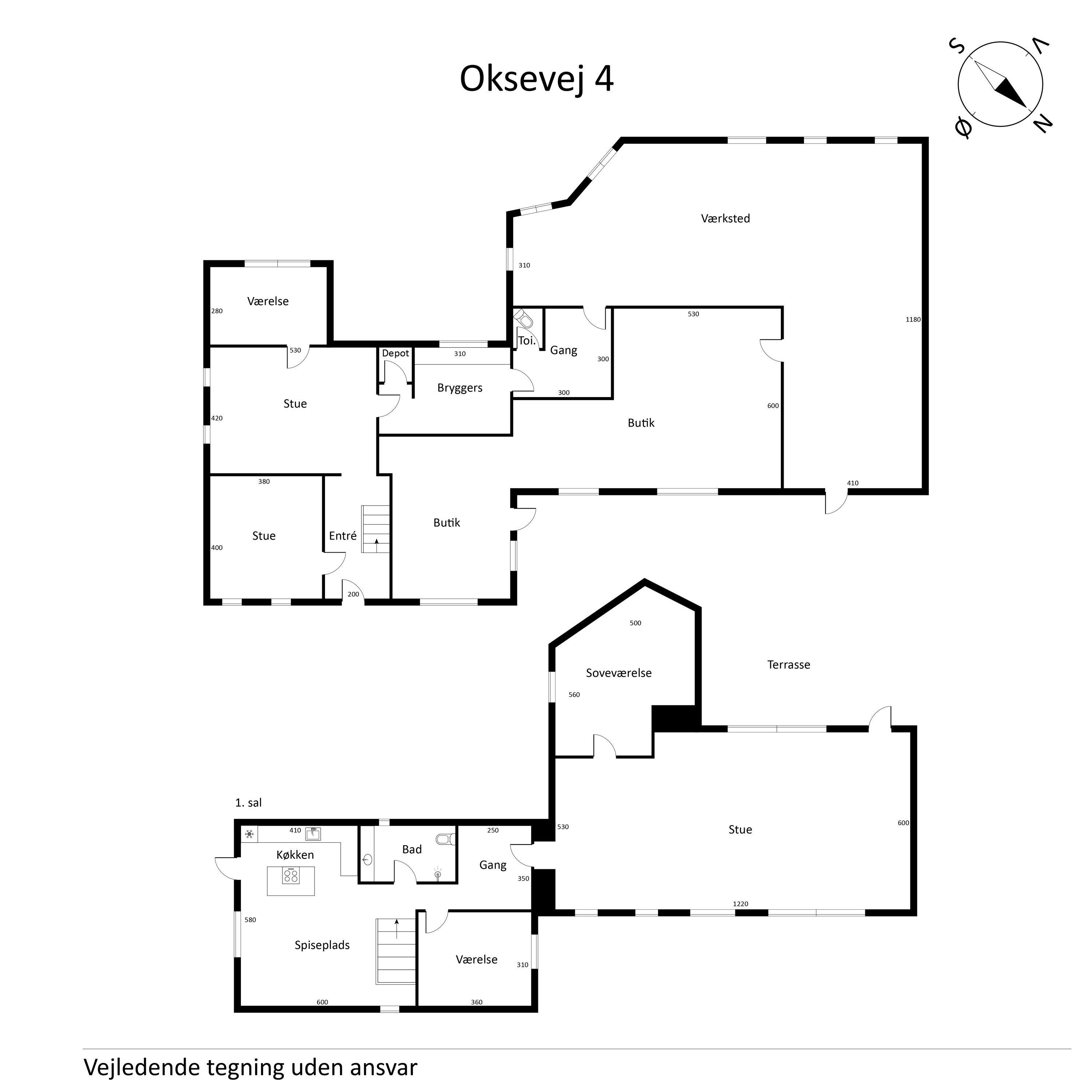 Plantegninger billede af Oksevej 4, 6330 Padborg