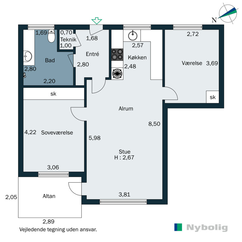 Plantegninger billede af Banegårdsparken 15, st.., Odder, 8300 Odder