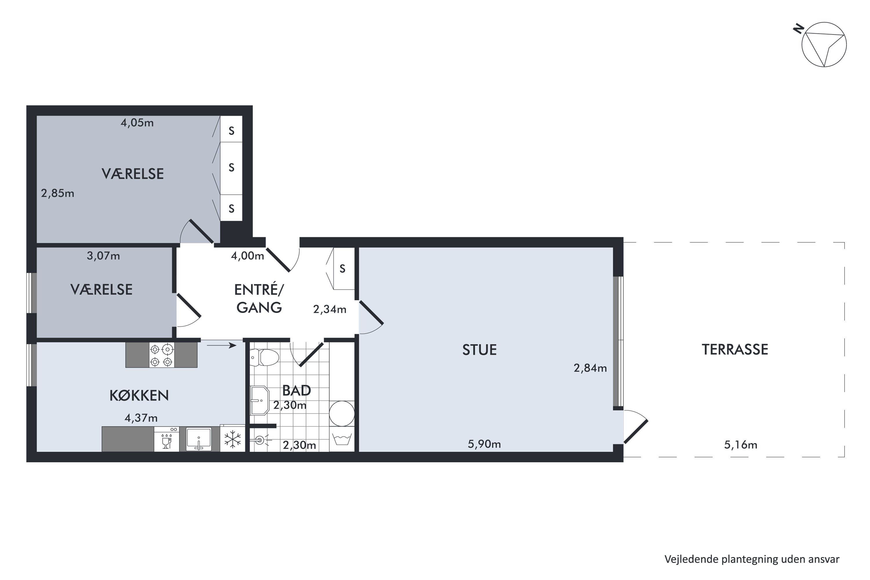 Plantegninger billede af Æblerosevej 13, st.. tv., 8500 Grenaa